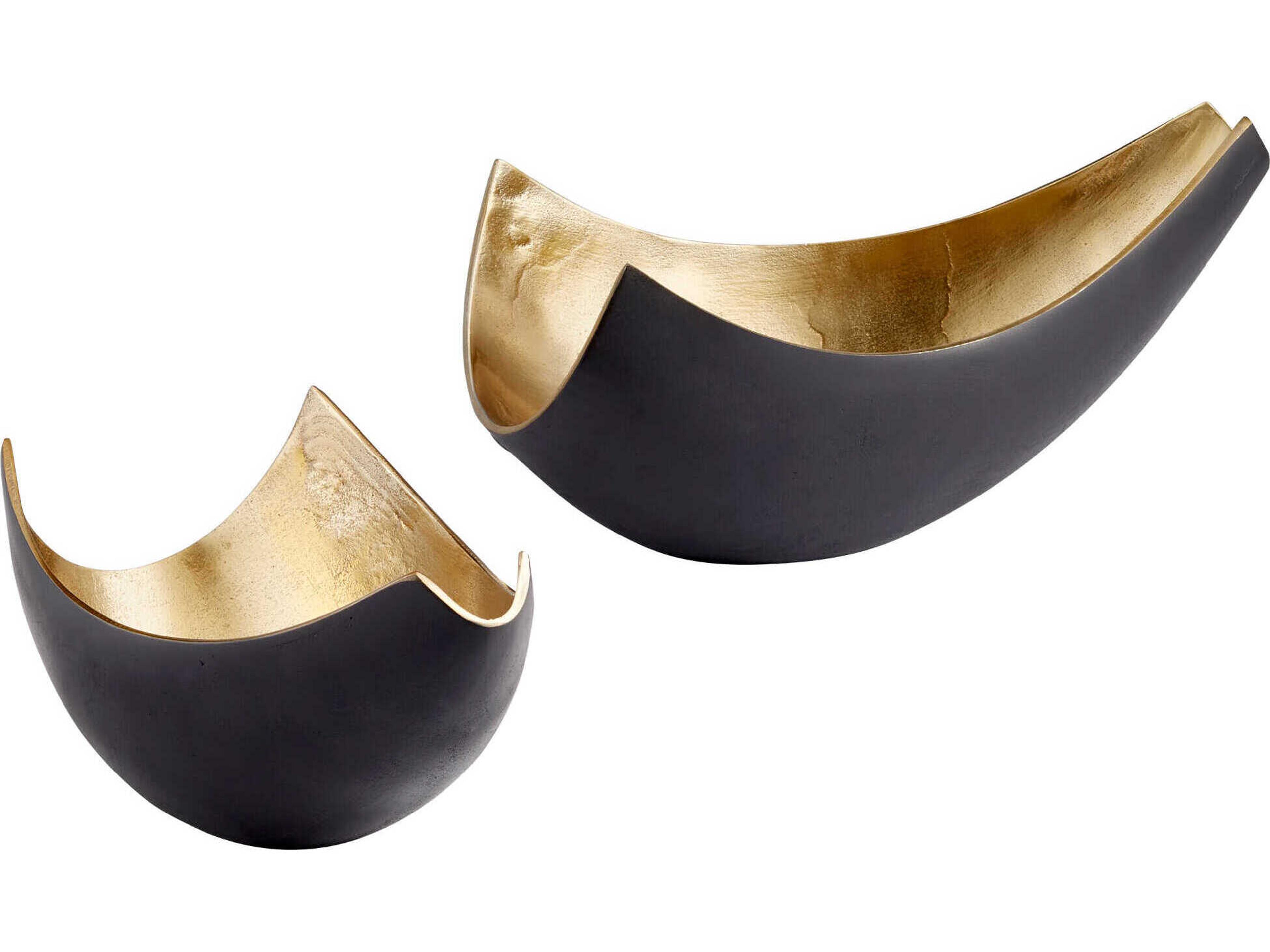 Cyan Design Matt Black Gold Boema Serving Tray