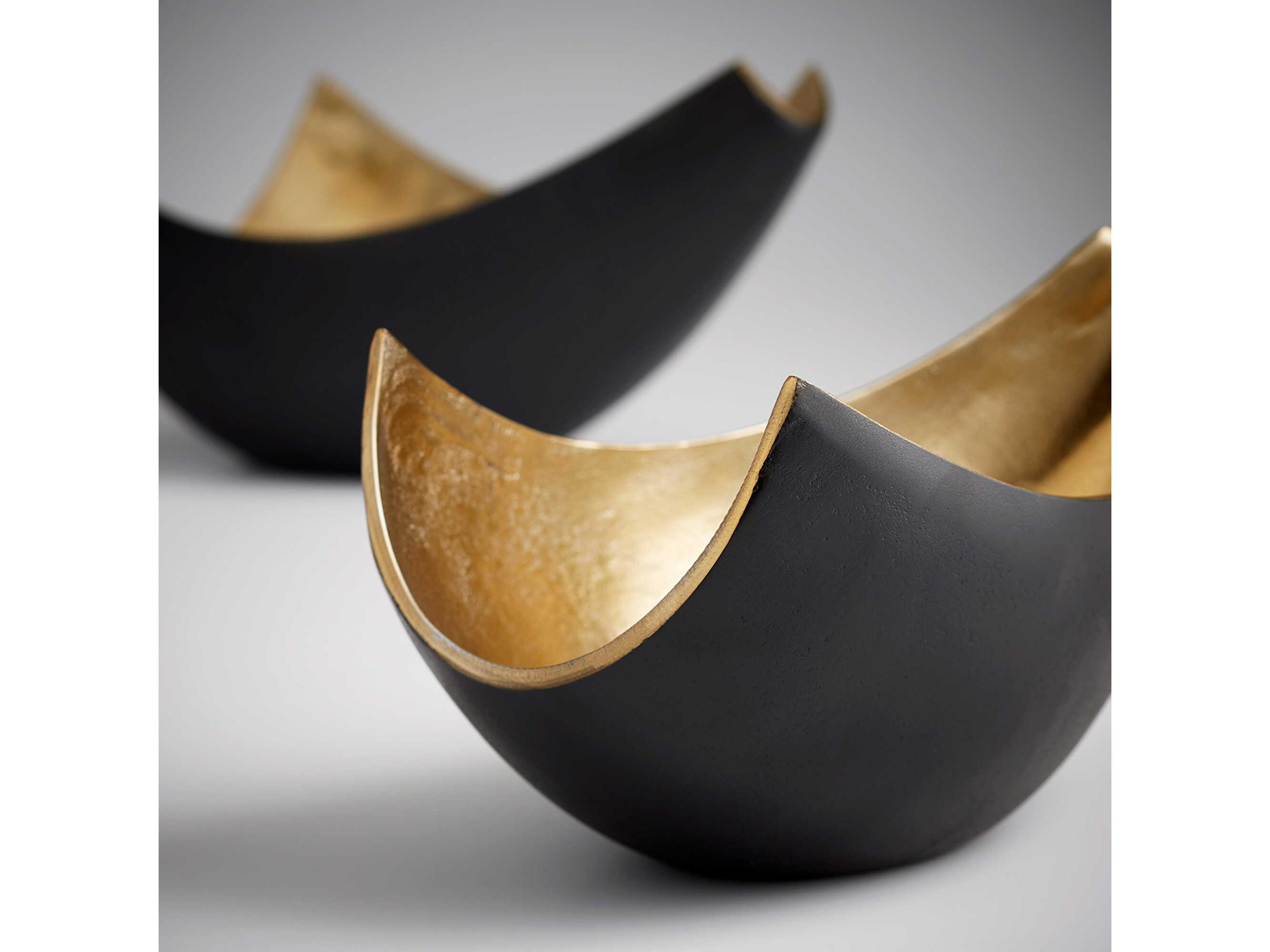 Cyan Design Matt Black Gold Boema Serving Tray