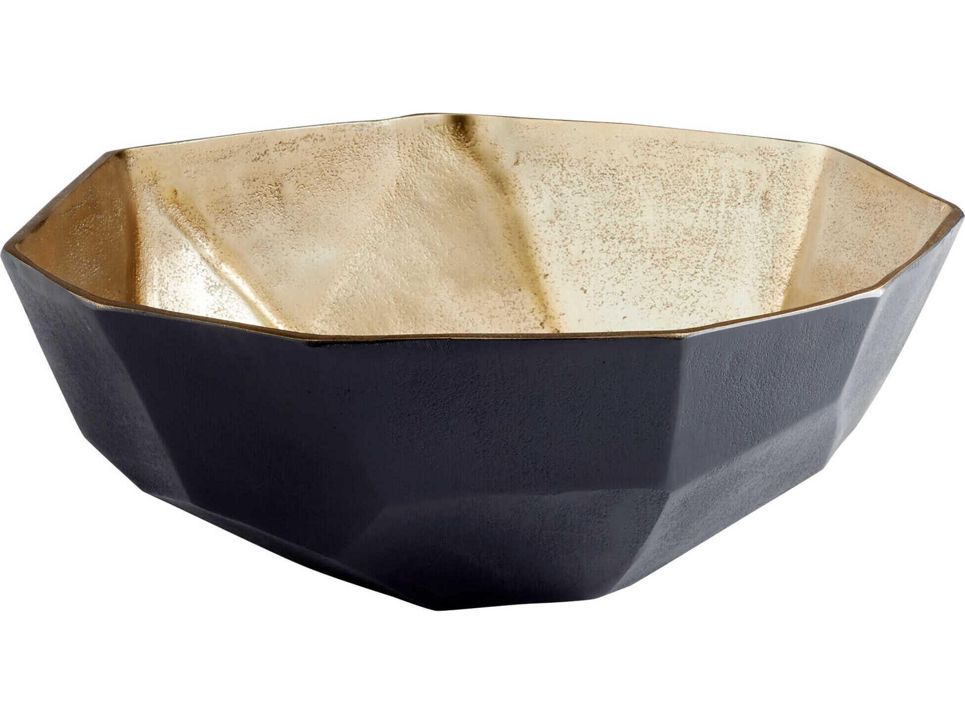 Matt Black Gold Radia Decorative Bowl
