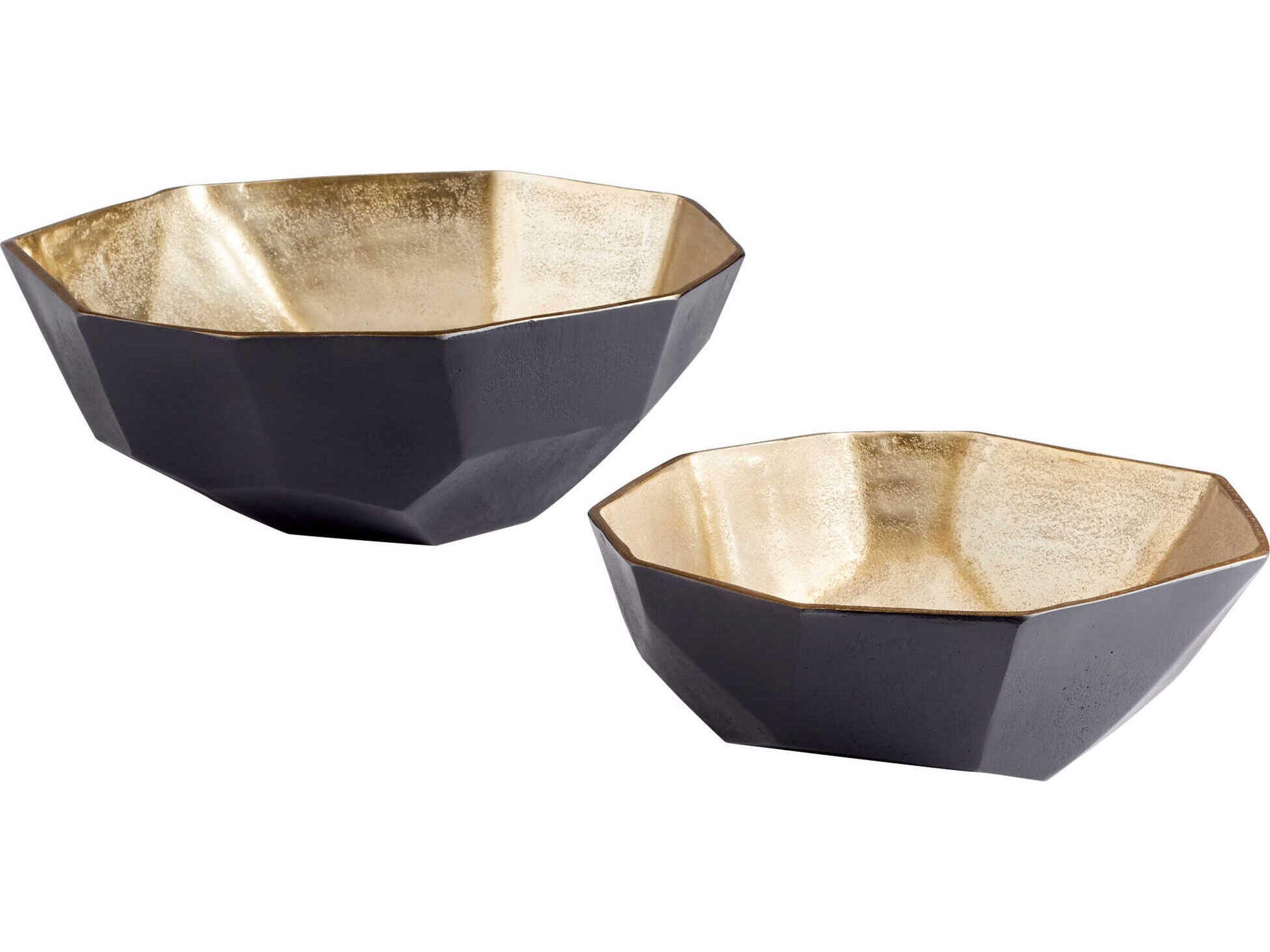 Cyan Design Matt Black Gold Radia Decorative Bowl
