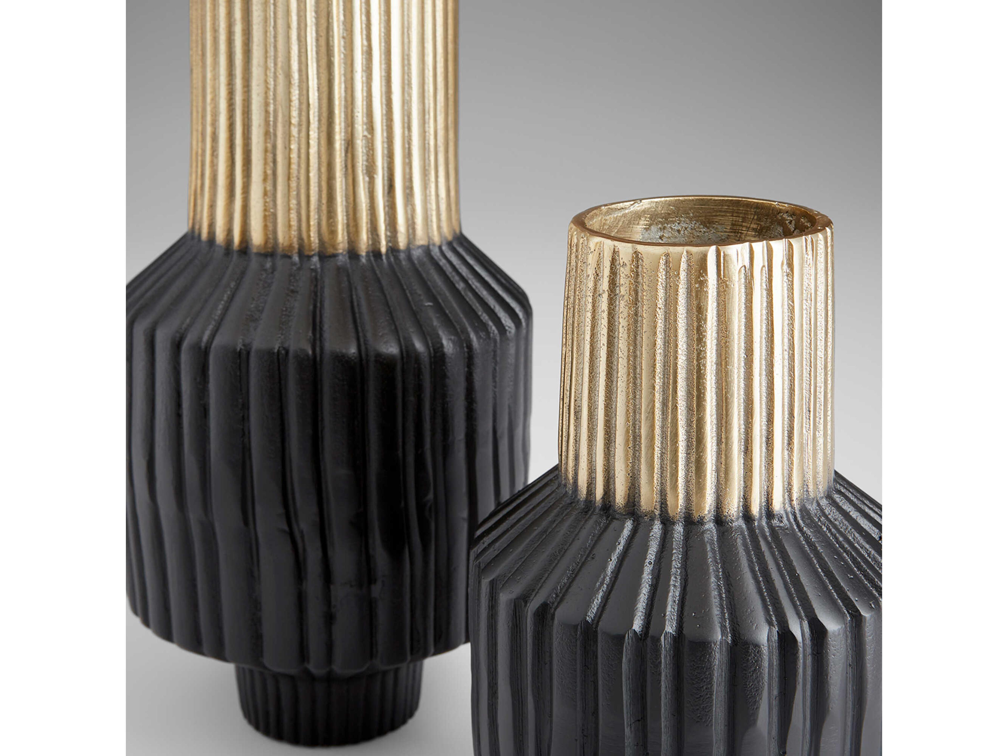 Cyan Design Matt Black Gold Allumage Vase