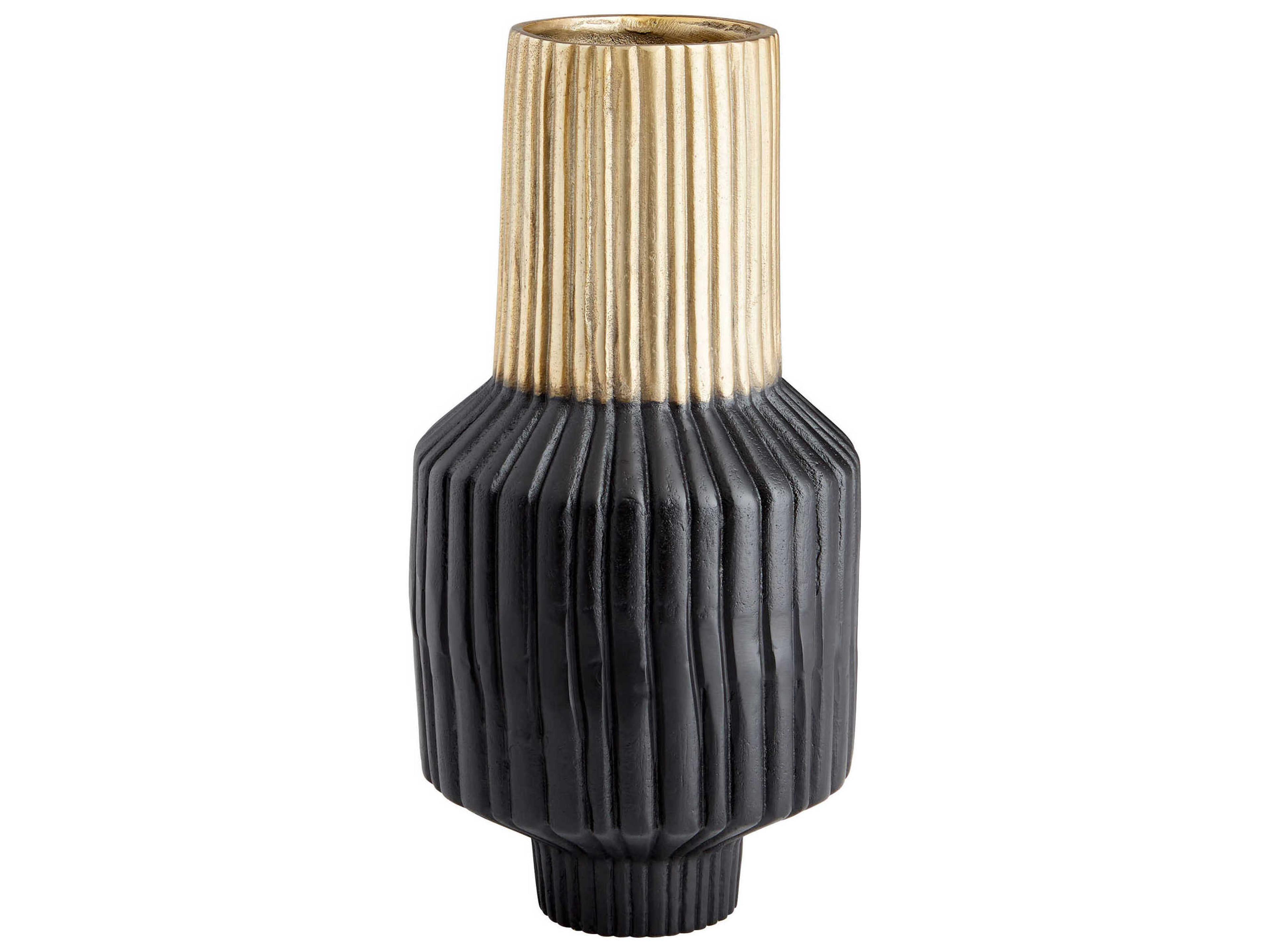Matt Black Gold Allumage Vase