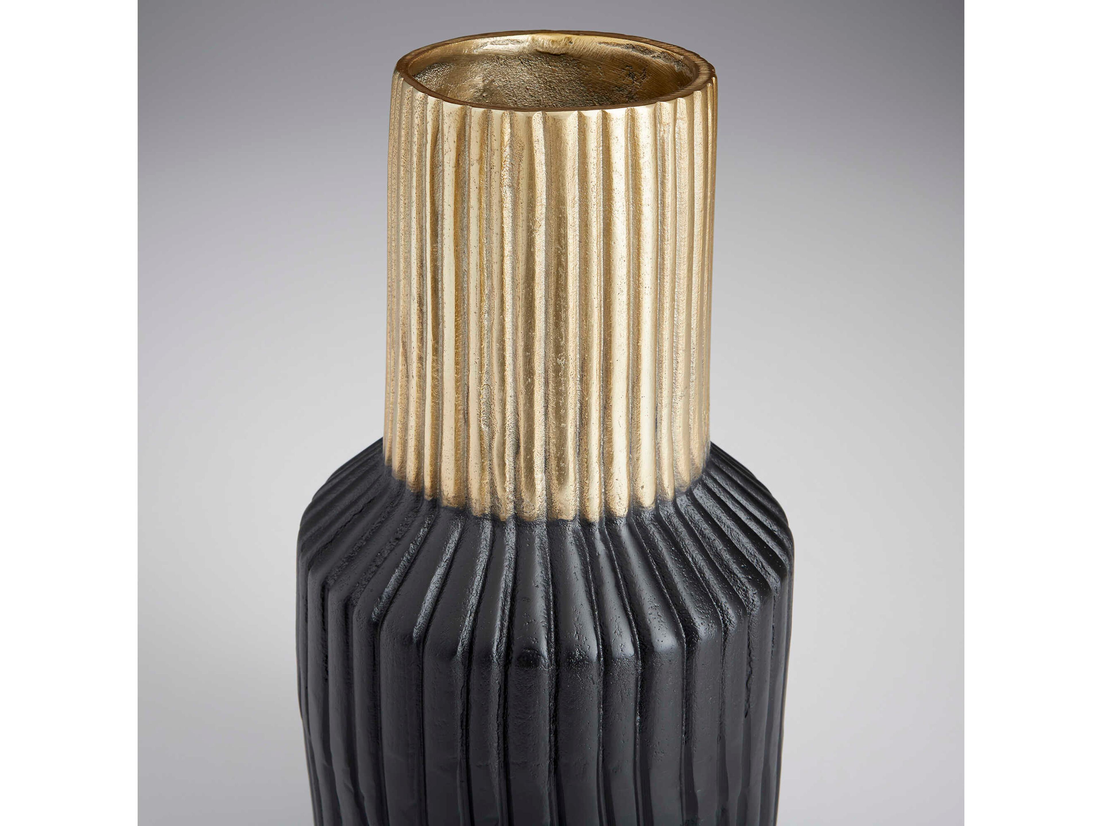 Cyan Design Matt Black Gold Allumage Vase
