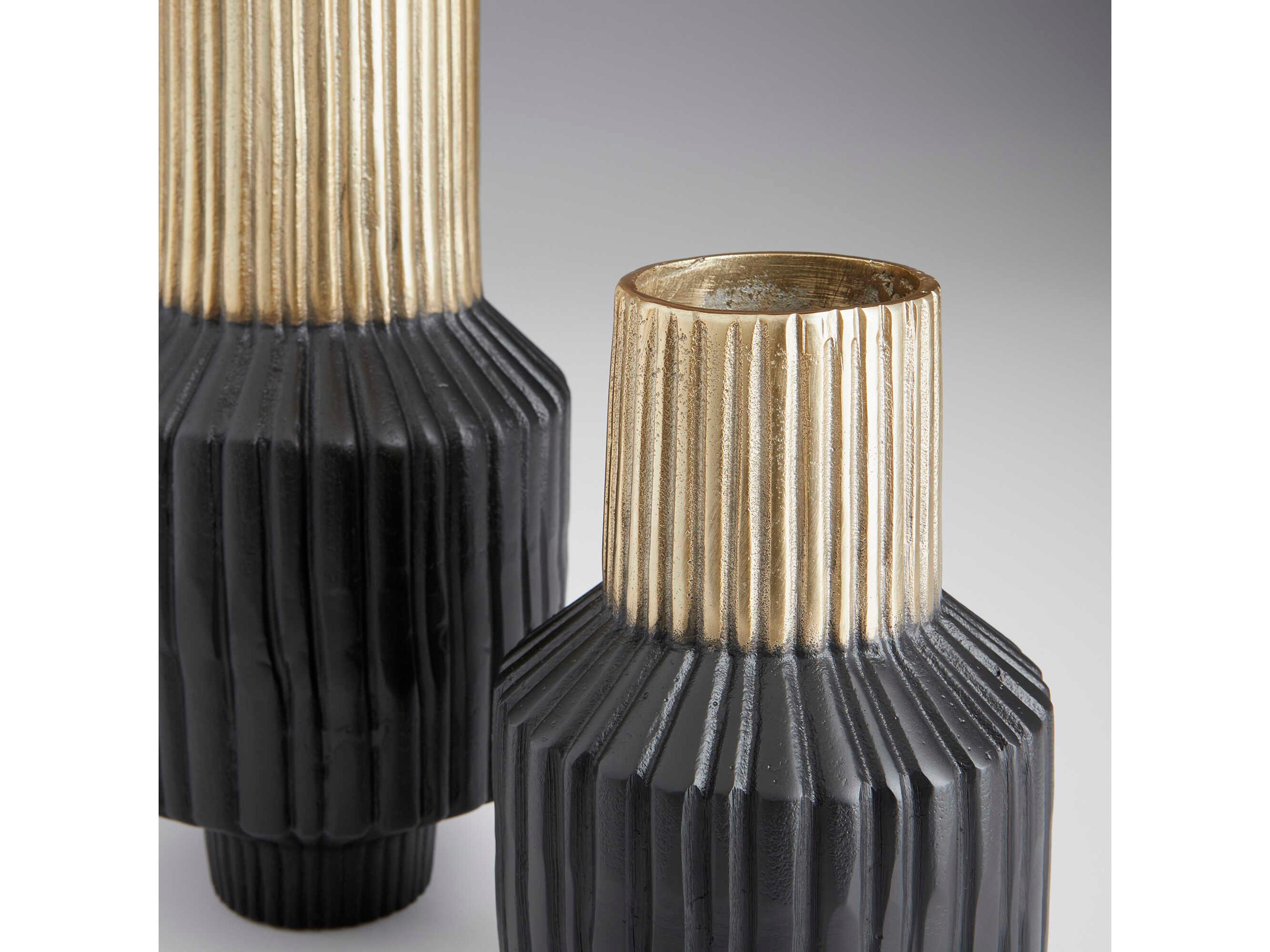 Cyan Design Matt Black Gold Allumage Vase