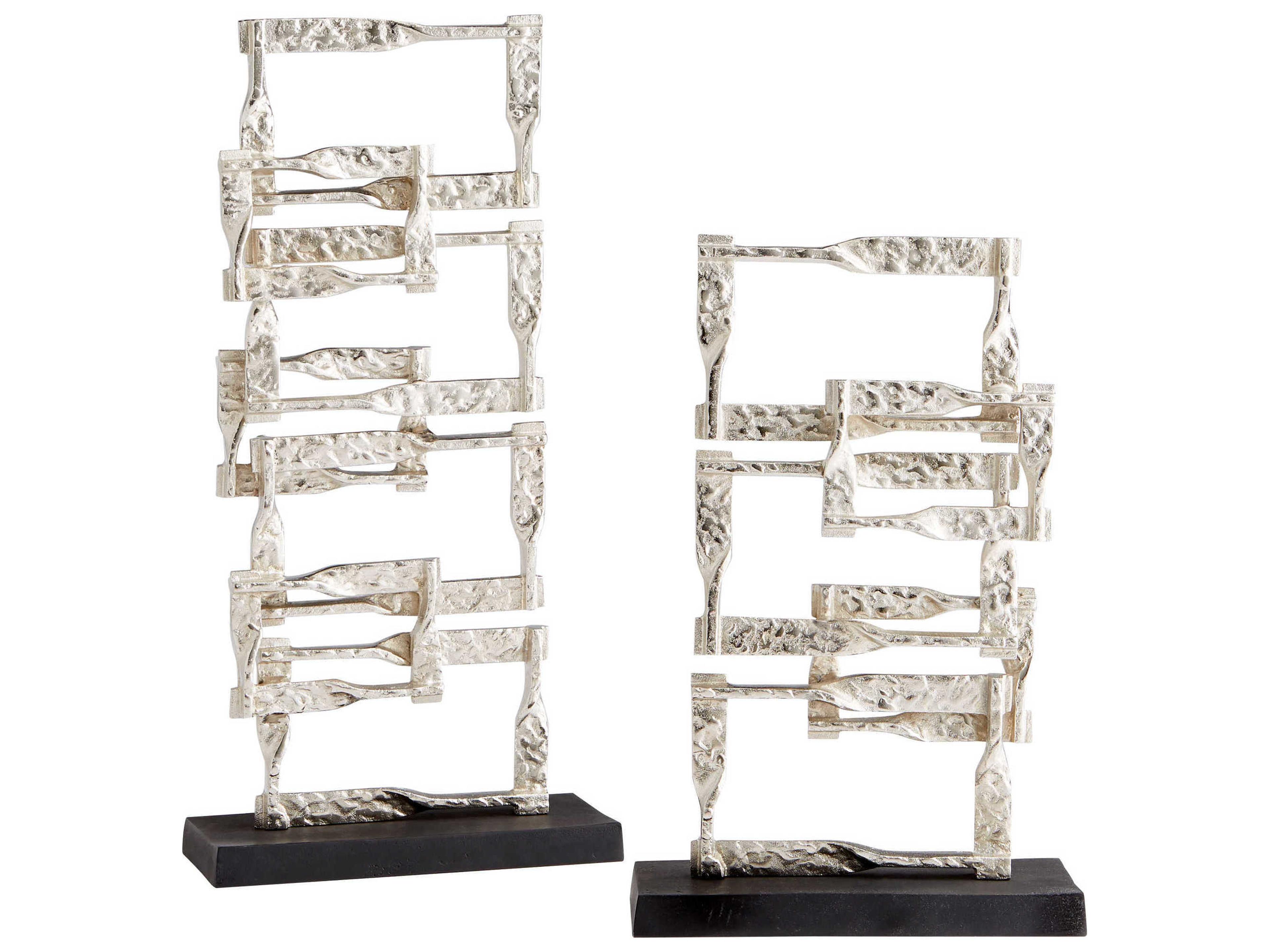 Cyan Design Matt Black / Nickel 17" High Akira Sculpture