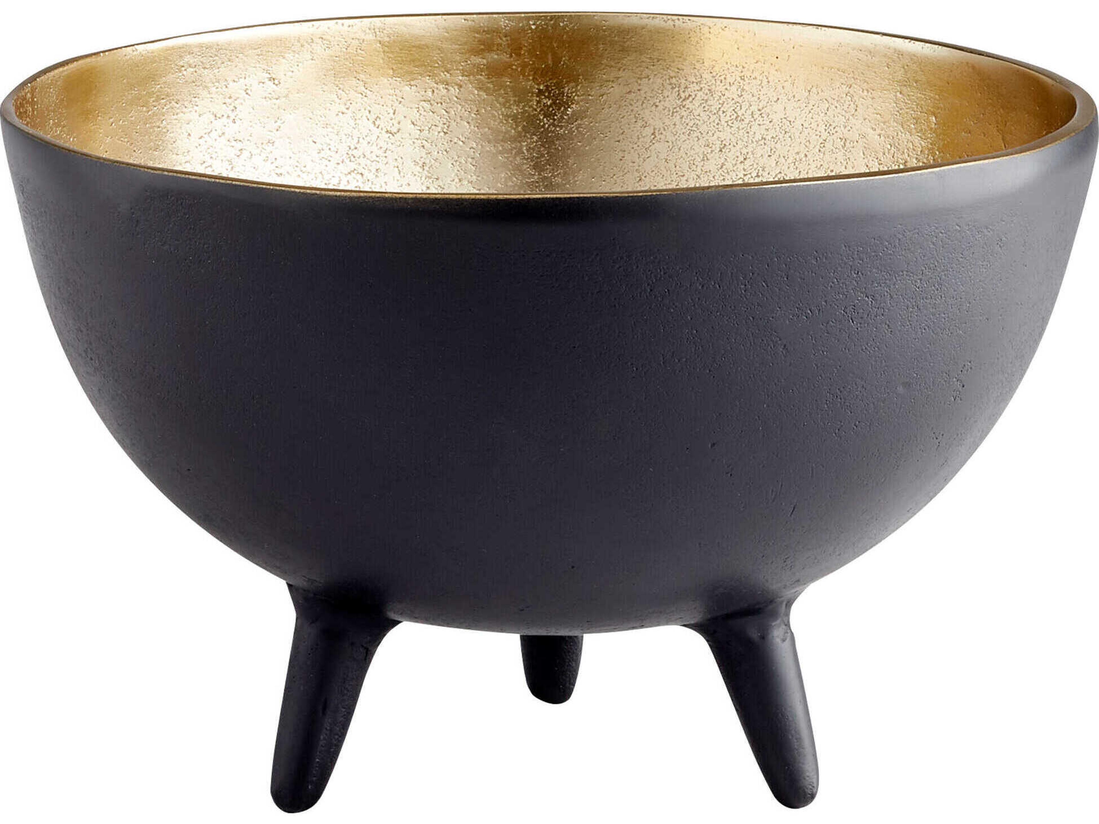 Matt Black Gold Inca Decorative Bowl