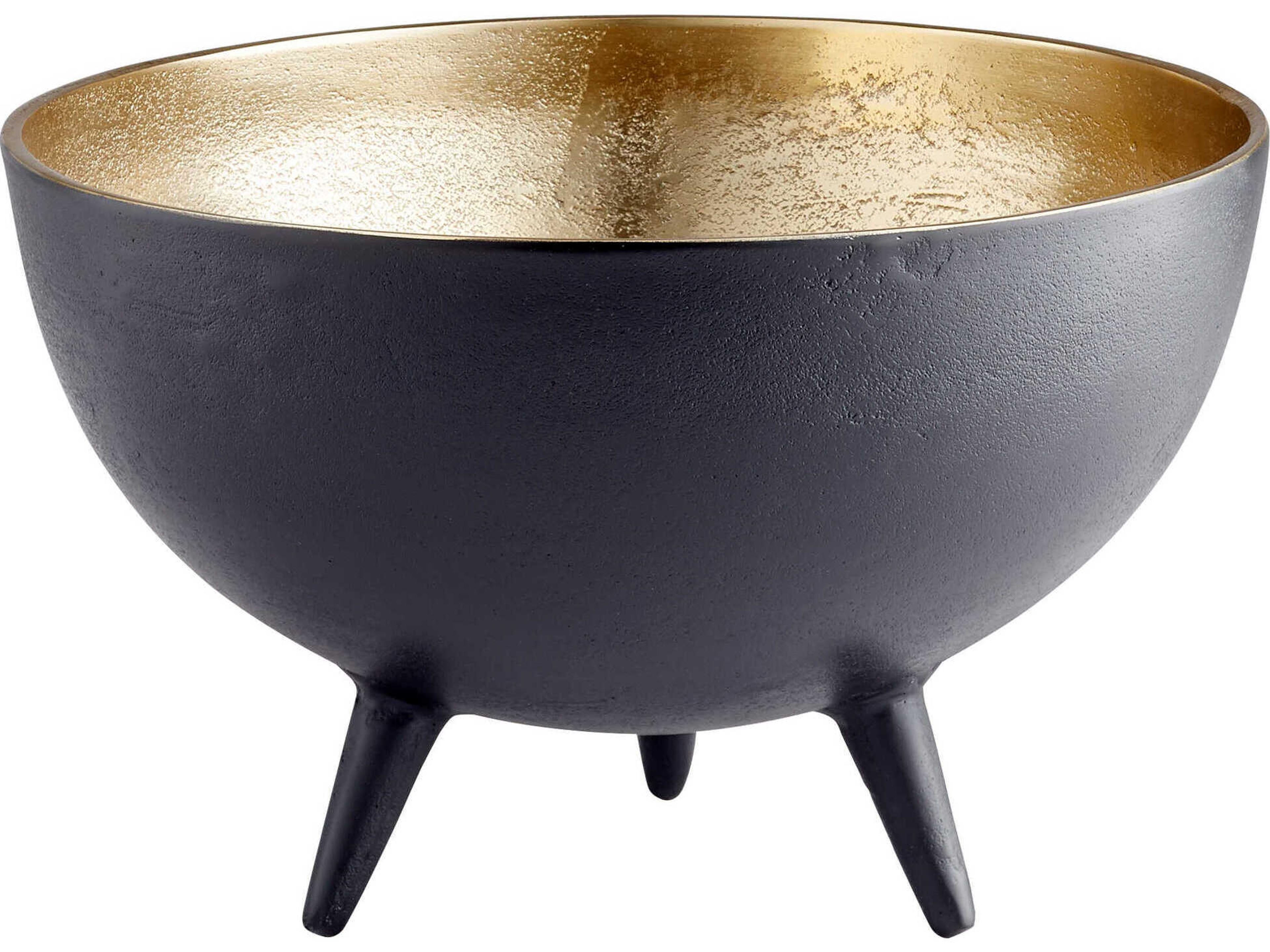 Matt Black Gold Inca Decorative Bowl