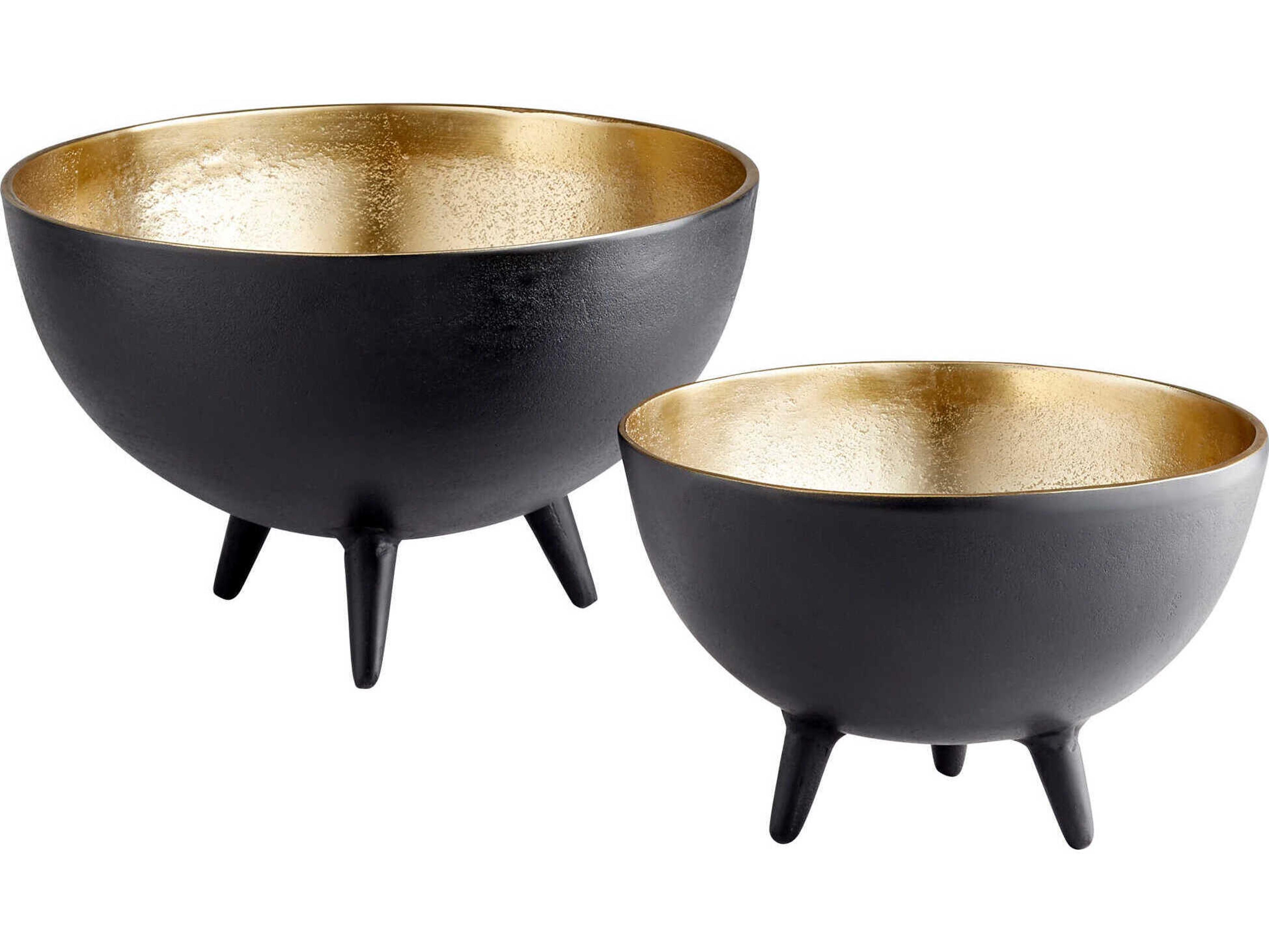 Cyan Design Matt Black Gold Inca Decorative Bowl