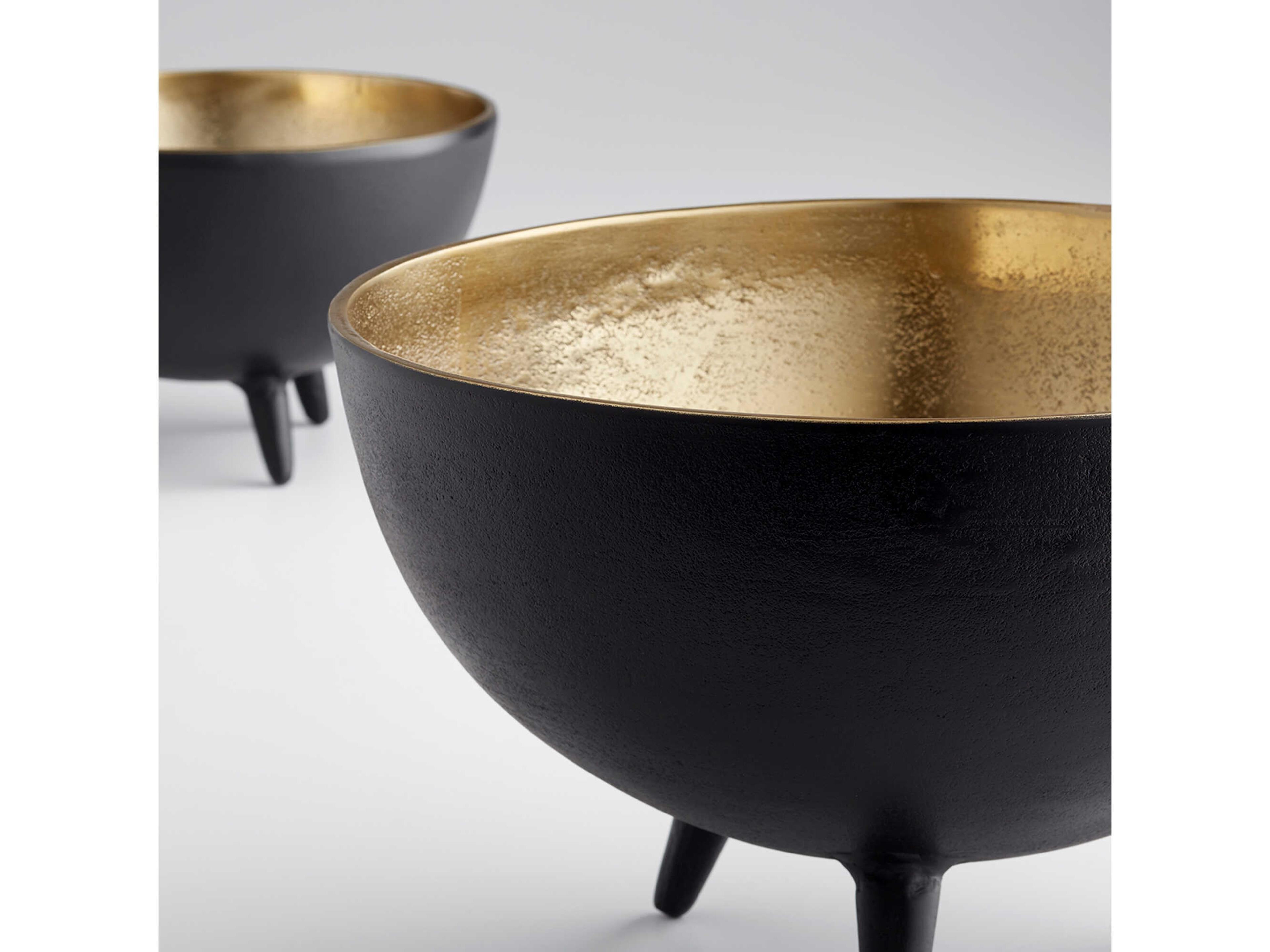 Cyan Design Matt Black Gold Inca Decorative Bowl