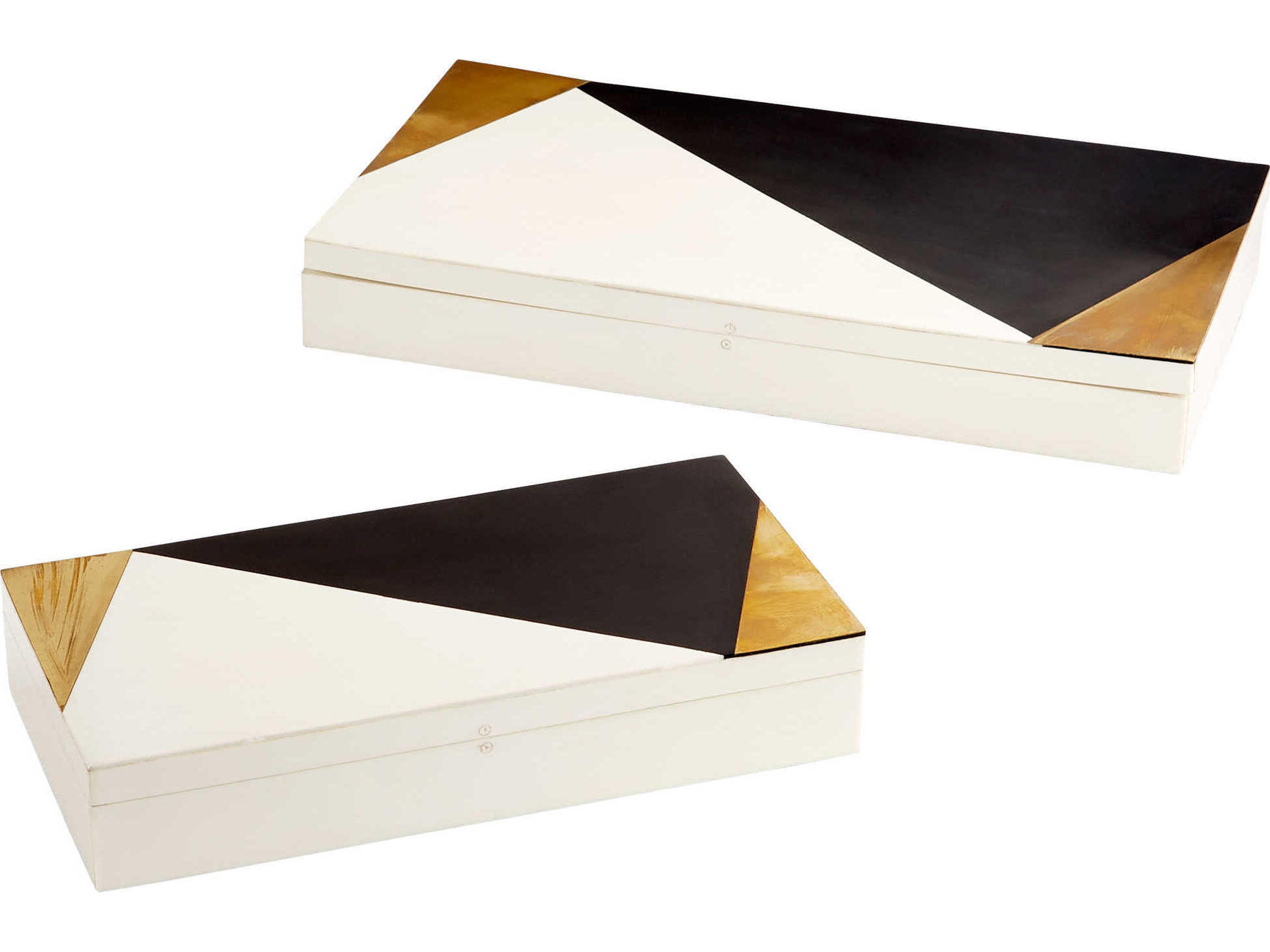 Cyan Design Black / Gold White 14" Modametric Container