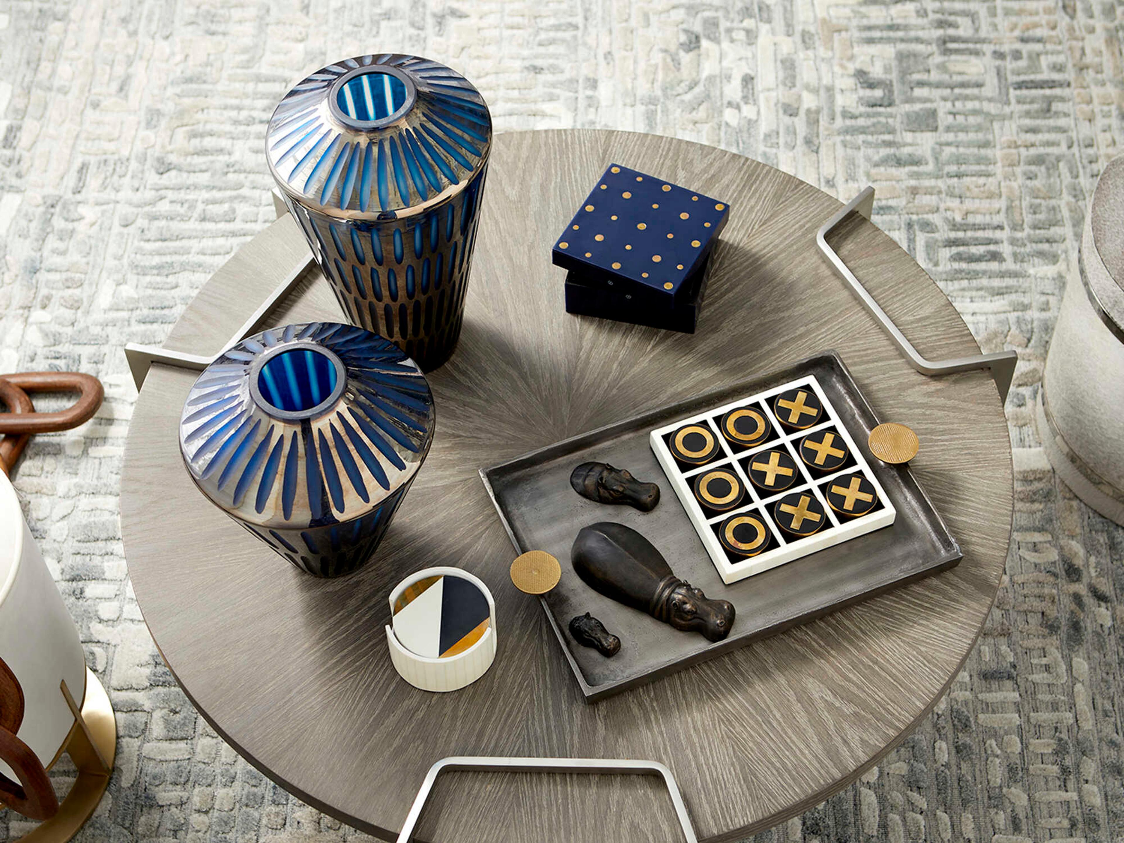 Cyan Design Black Gold White Noughts & Crosses Sculpture