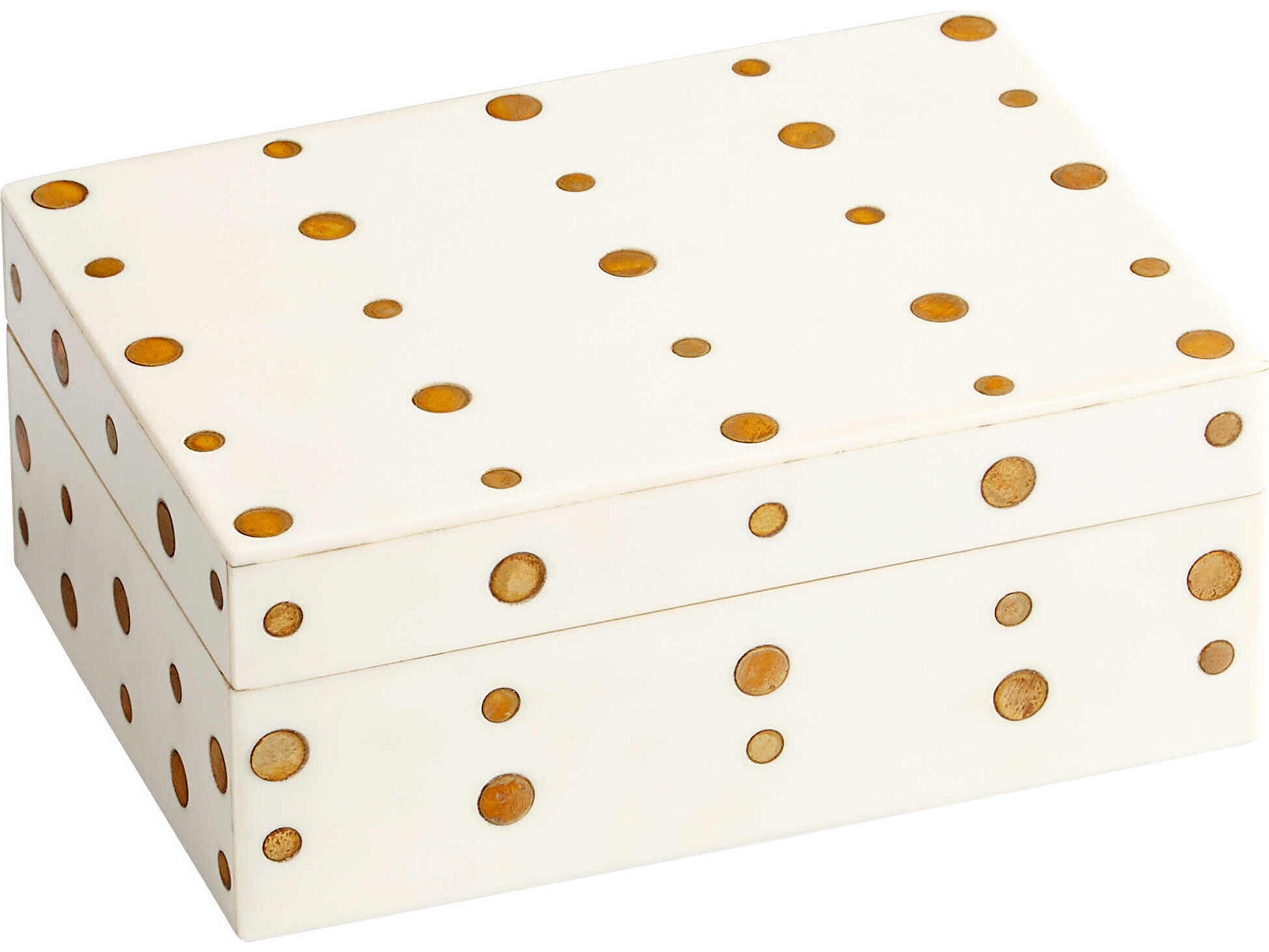 Cyan Design White Brass Dot Container