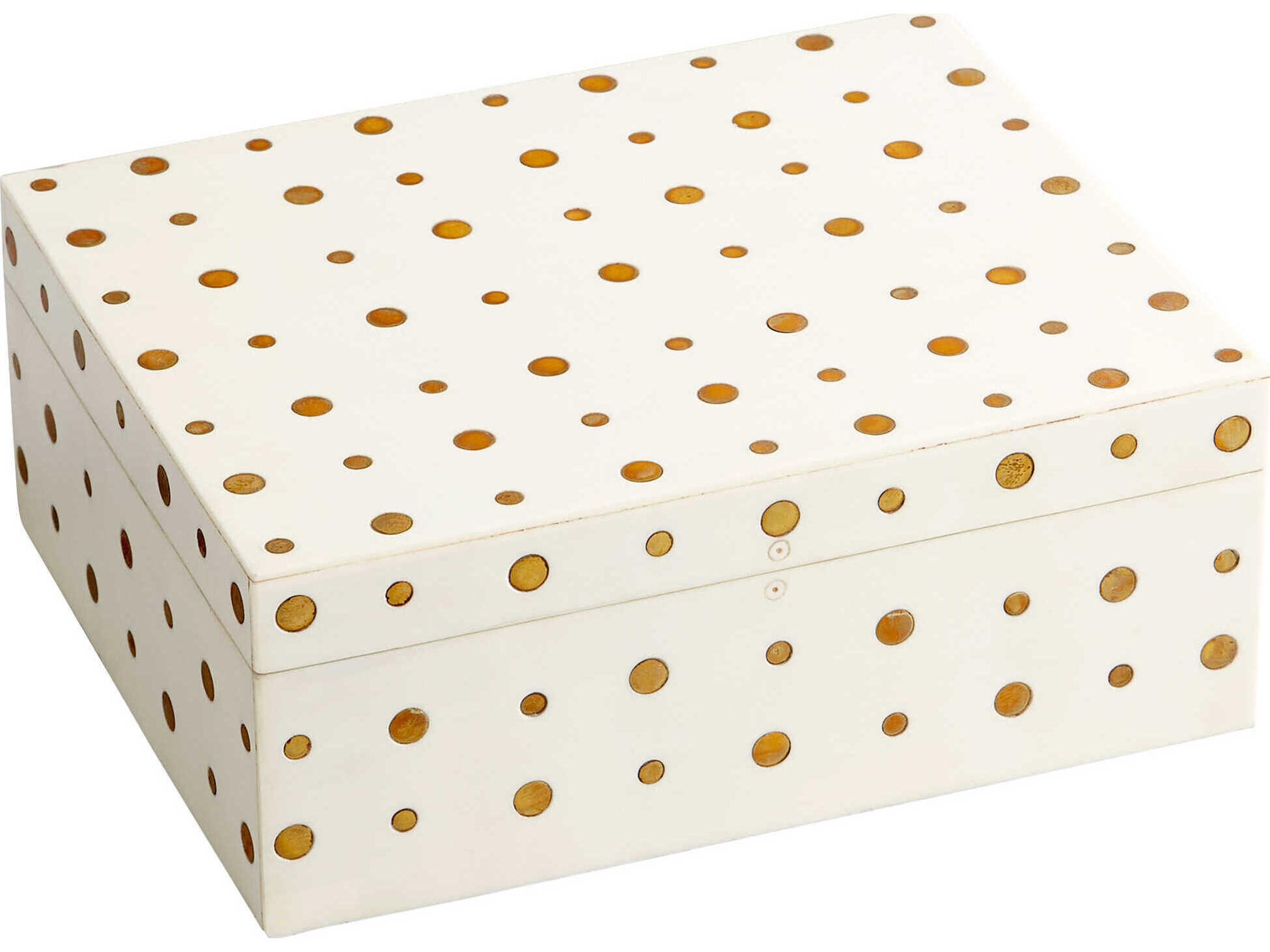 Cyan Design White Brass Dot Container