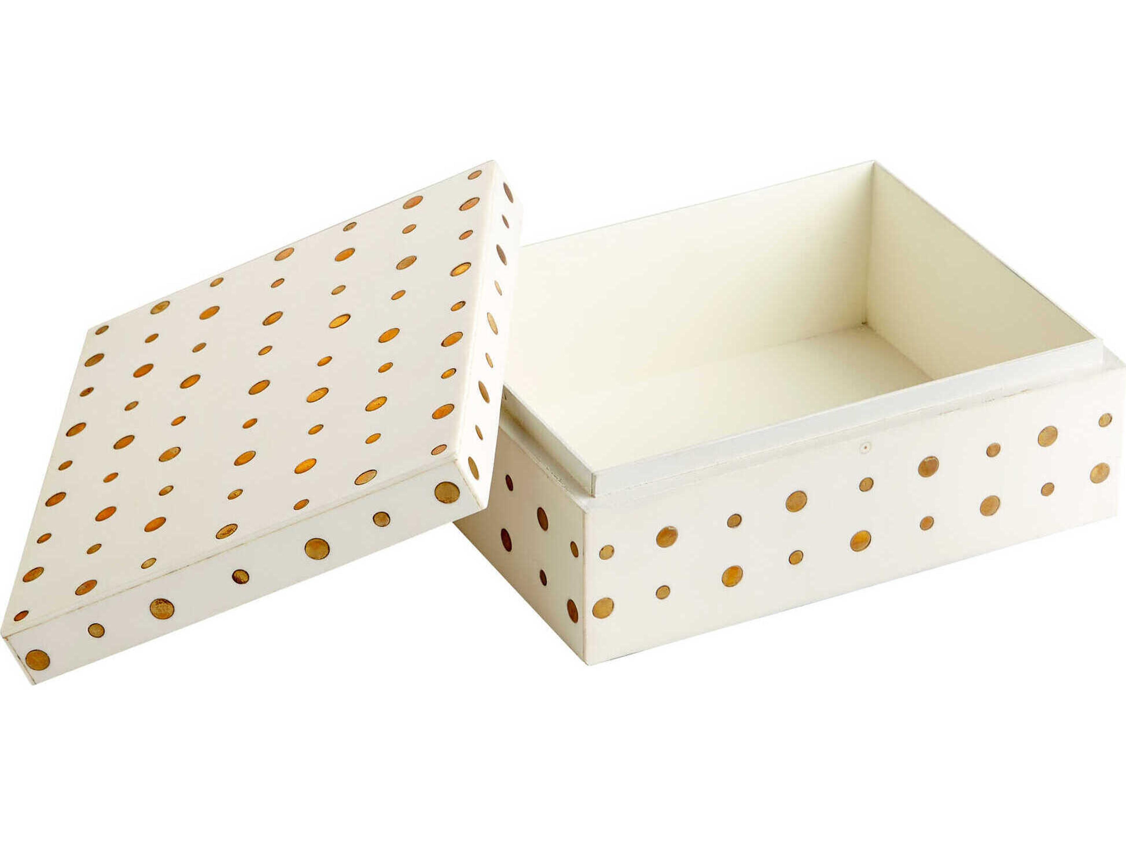 Cyan Design White Brass Dot Container