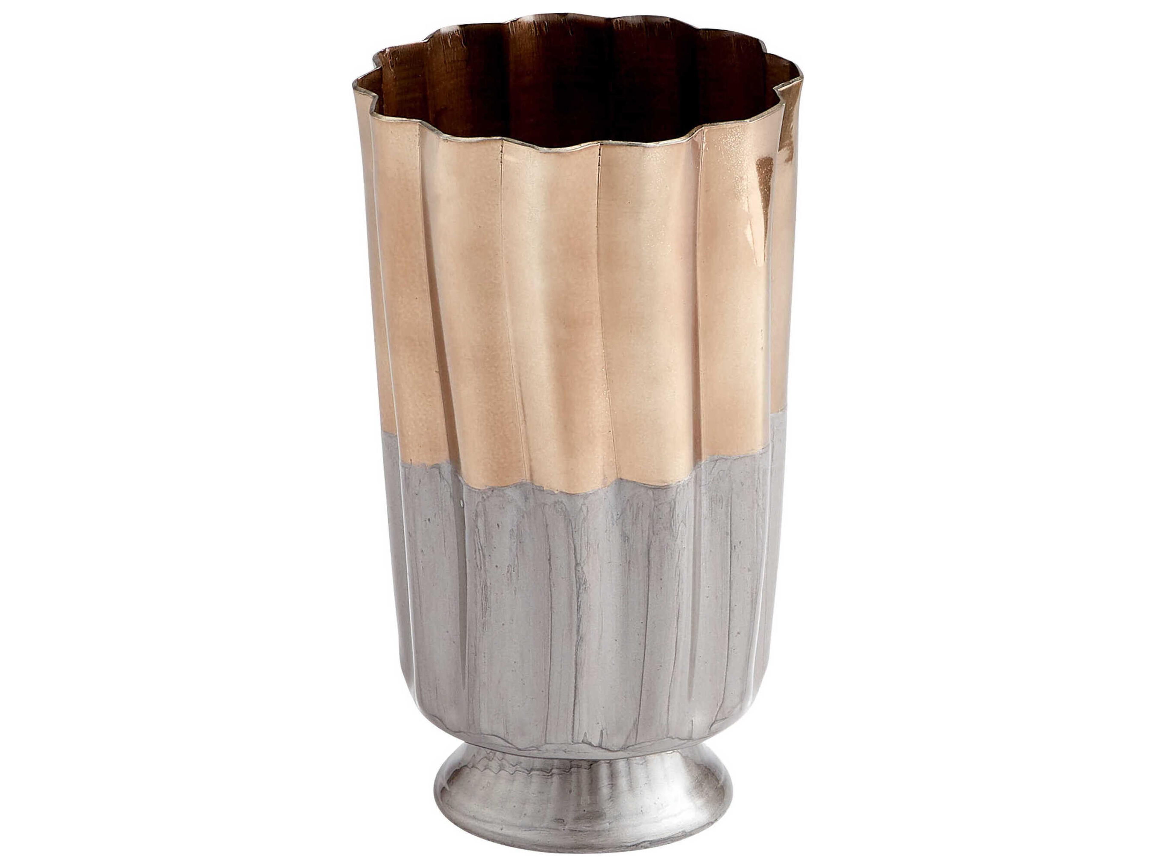 Twin Tones Black / Bronze 12" High Vase