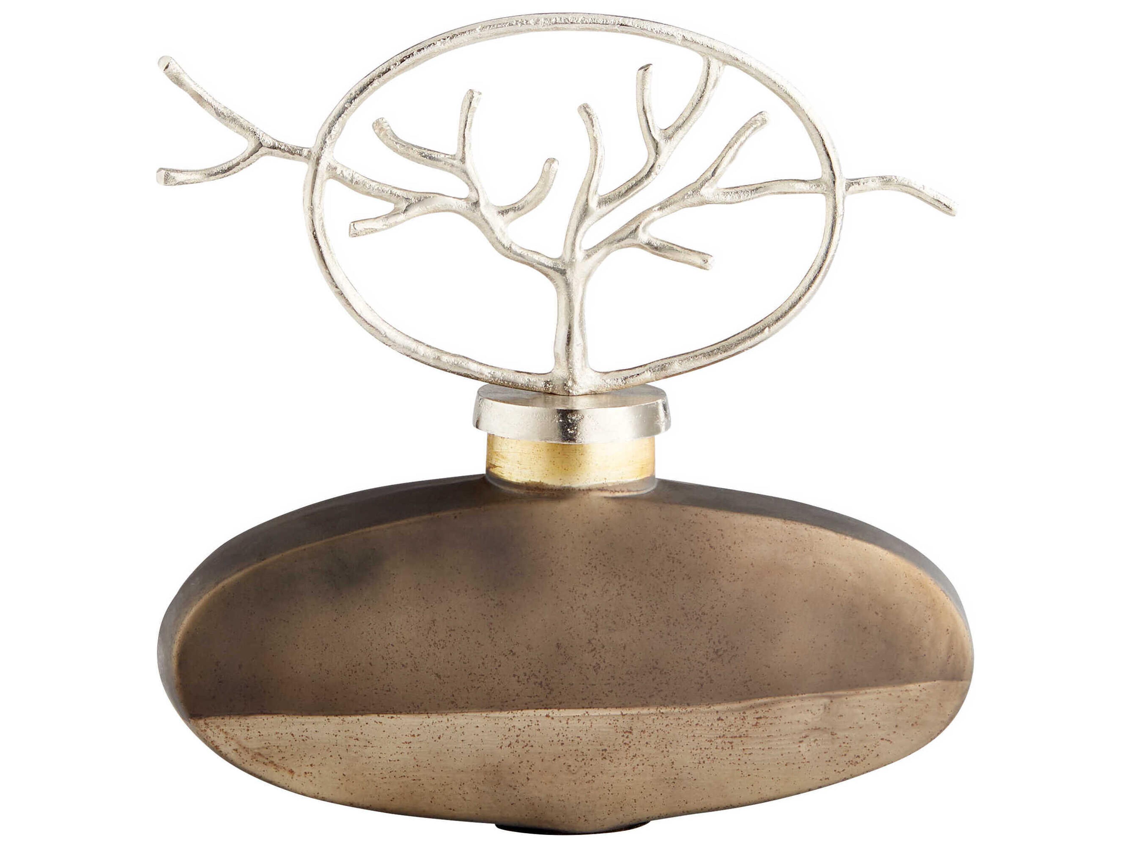 Black Onyx Nickel Round Viewleaf Sculpture