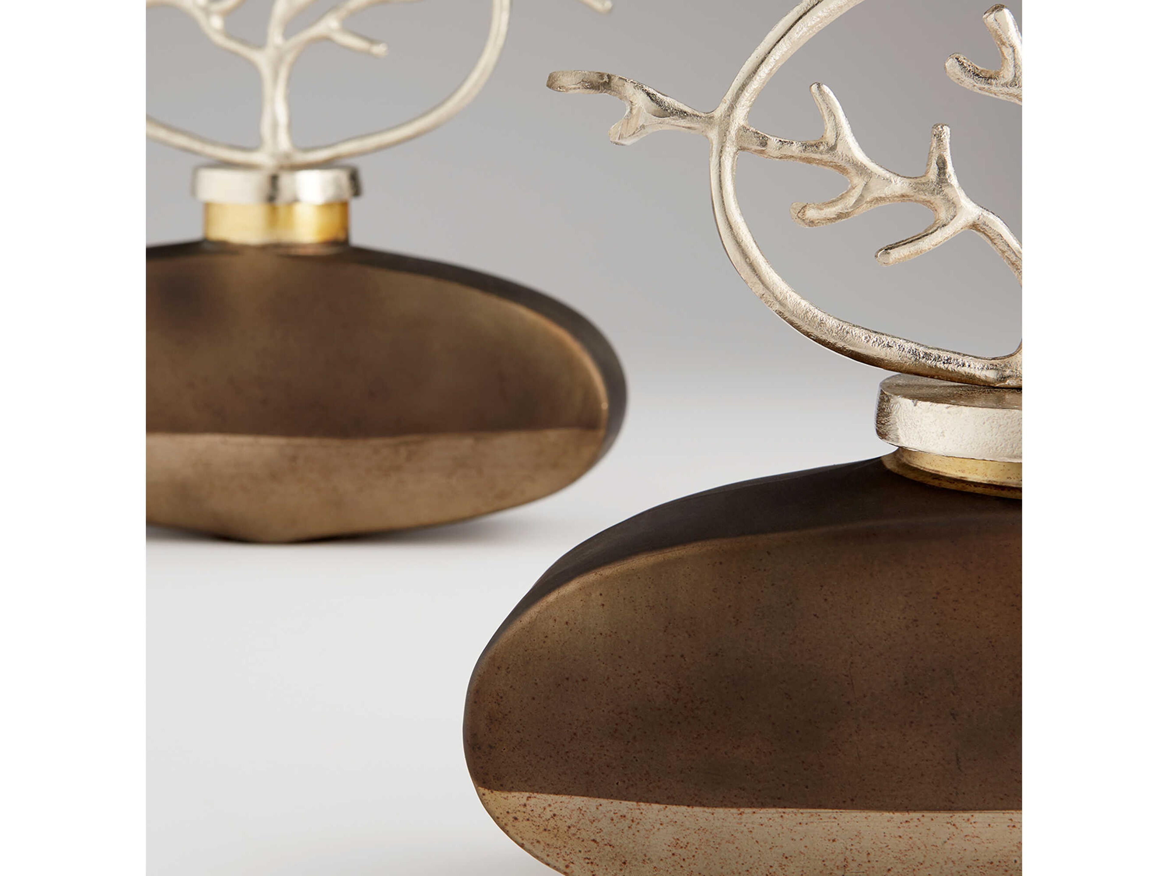 Cyan Design Black Onyx Nickel Round Viewleaf Sculpture