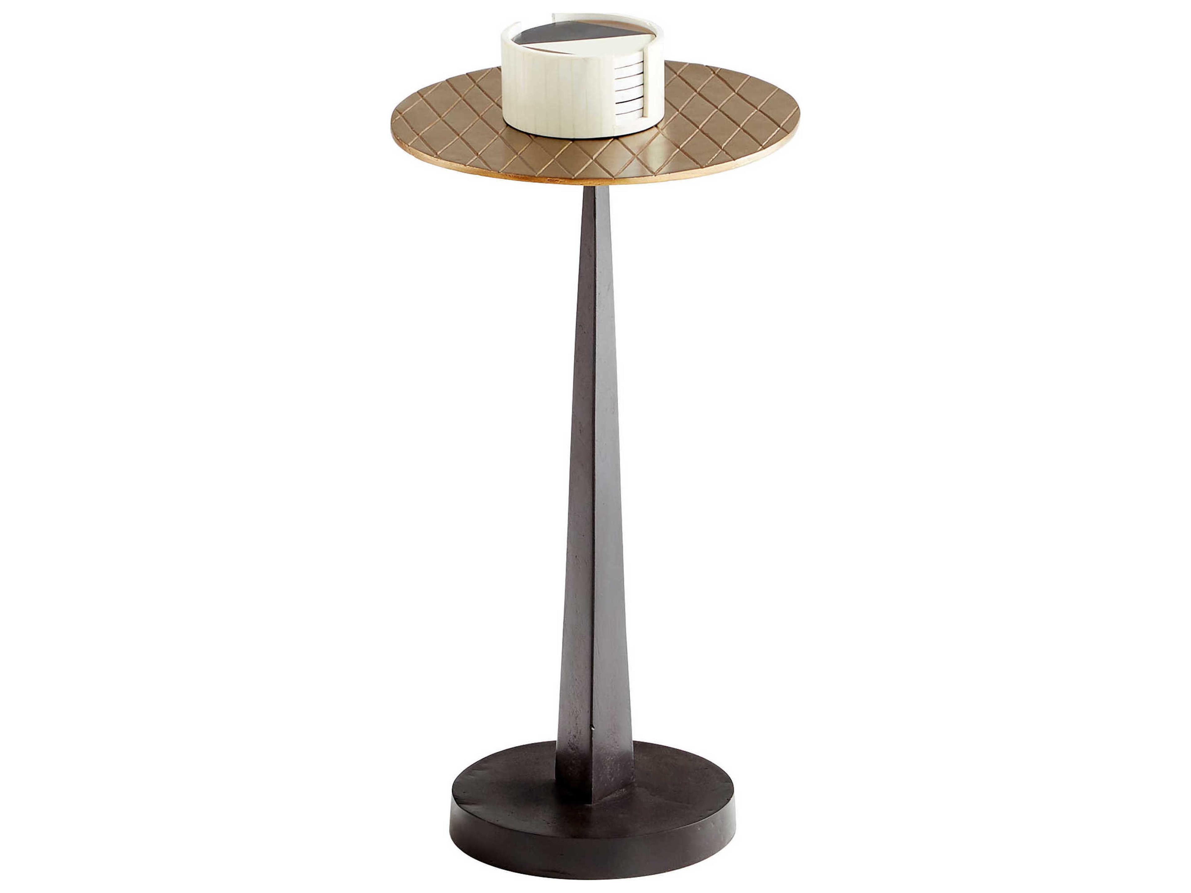 Cyan Design Round Silver Black End Table