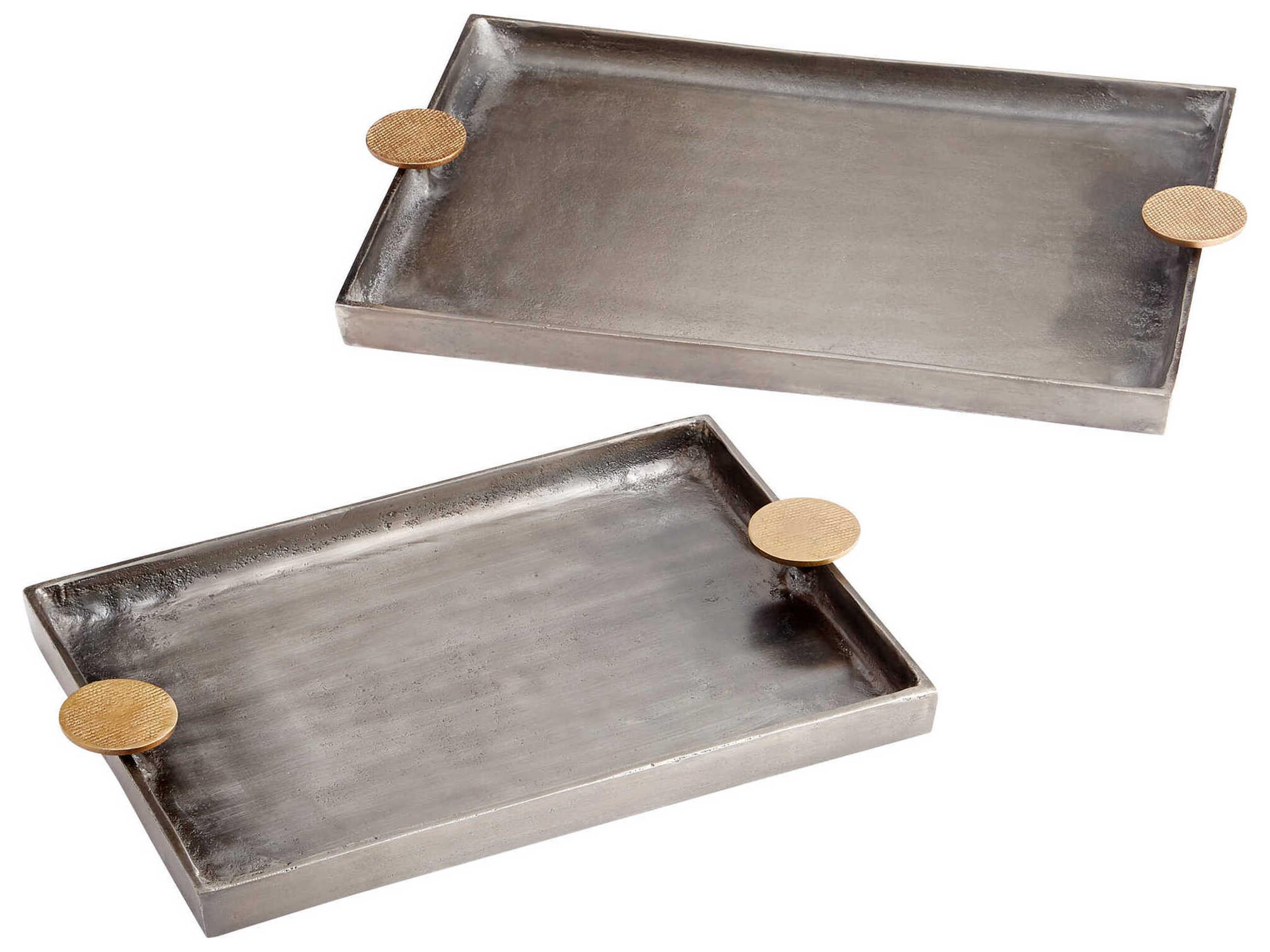 Cyan Design Silver Gold Obscura Serving Tray