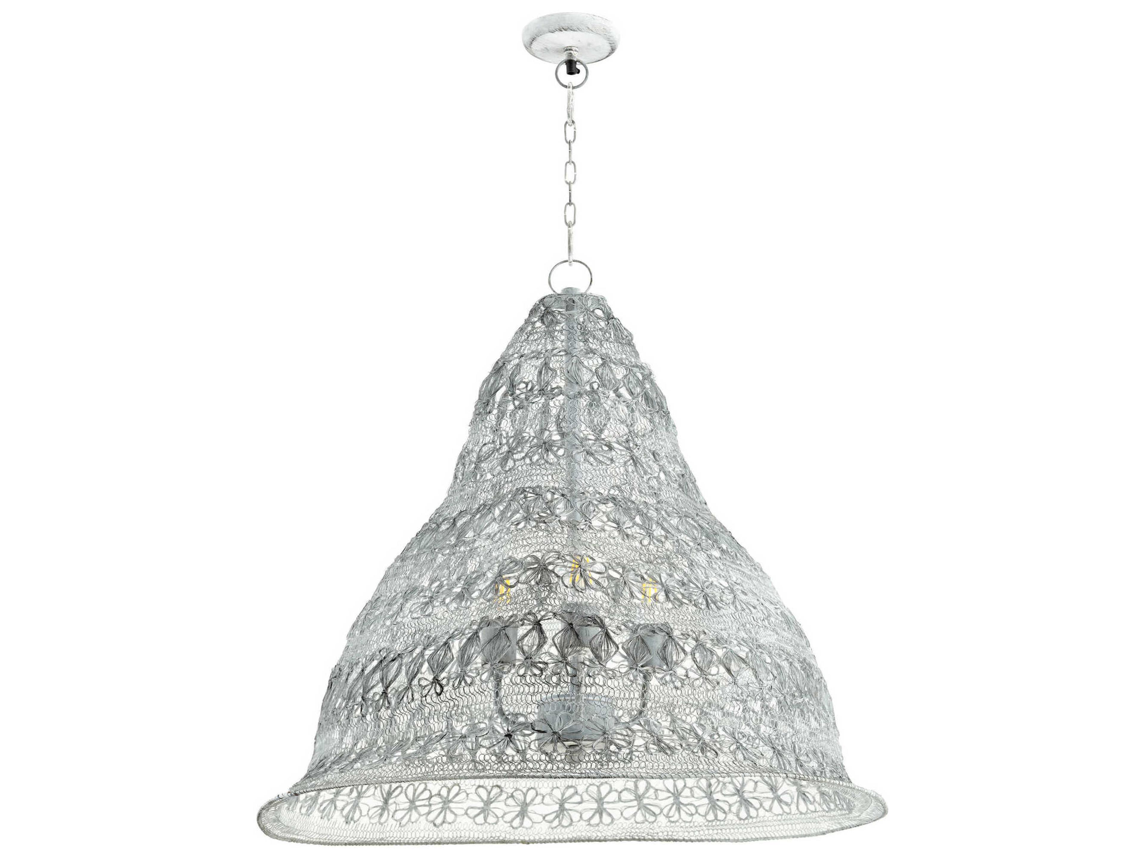 3-Light Graphite Gray Bell Pendant