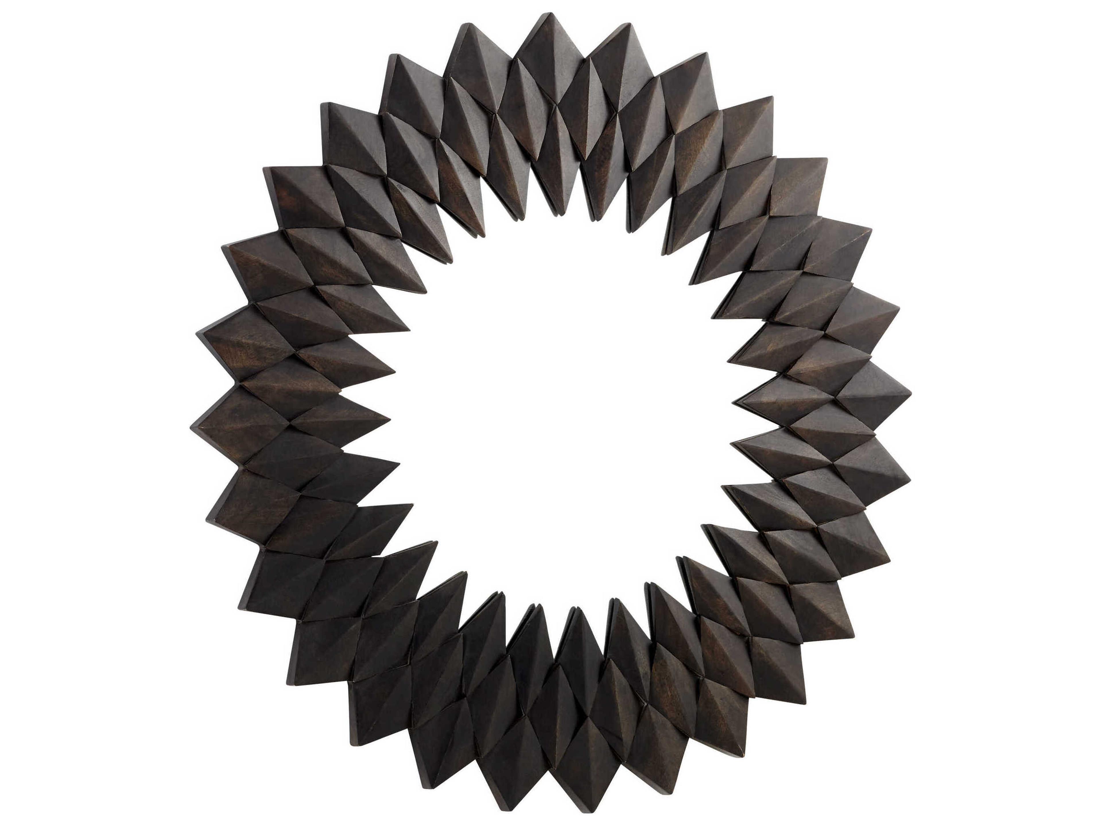 Beams Slate Grey Round Wall Mirror