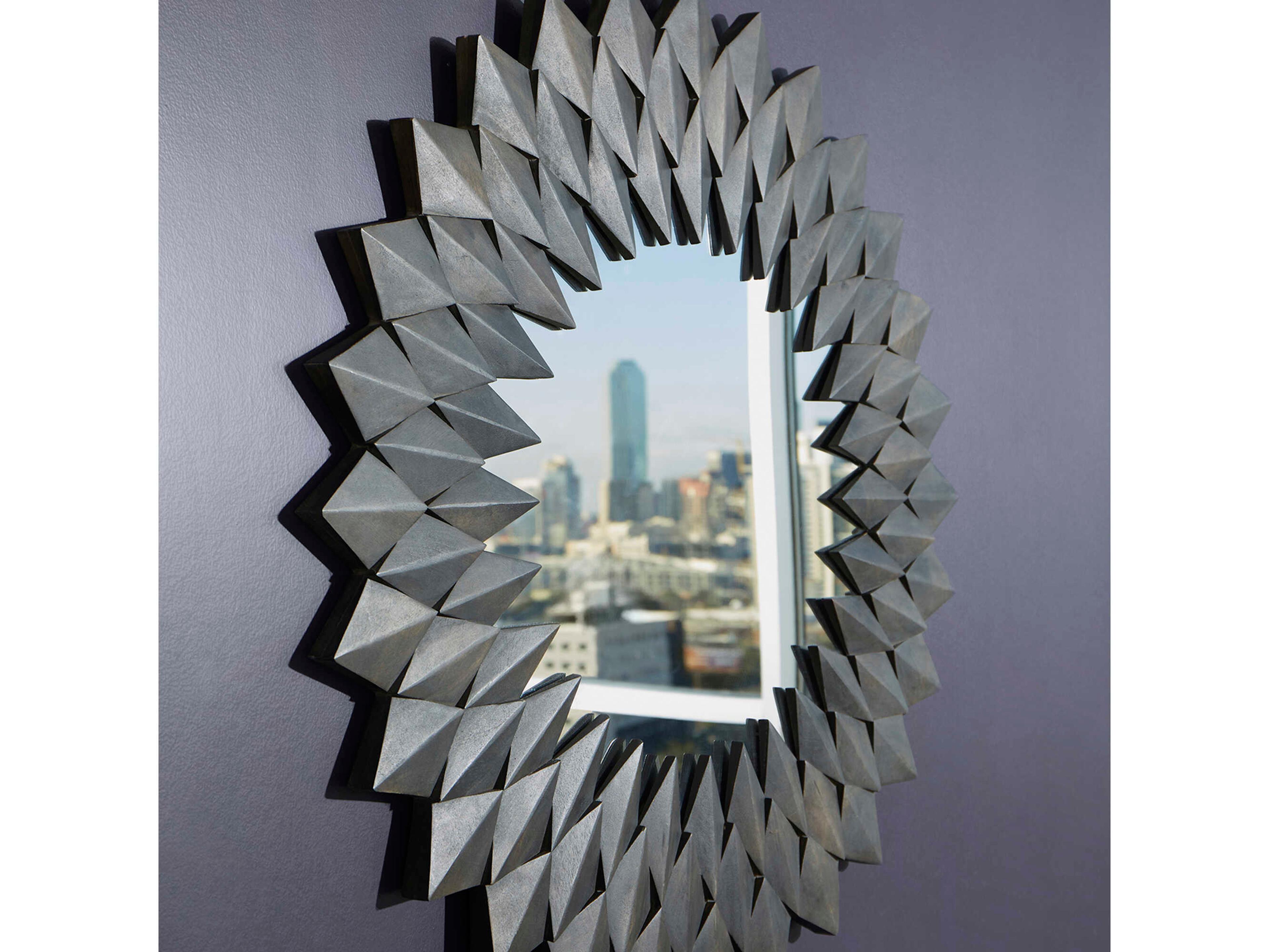 Cyan Design Beams Slate Grey Round Wall Mirror