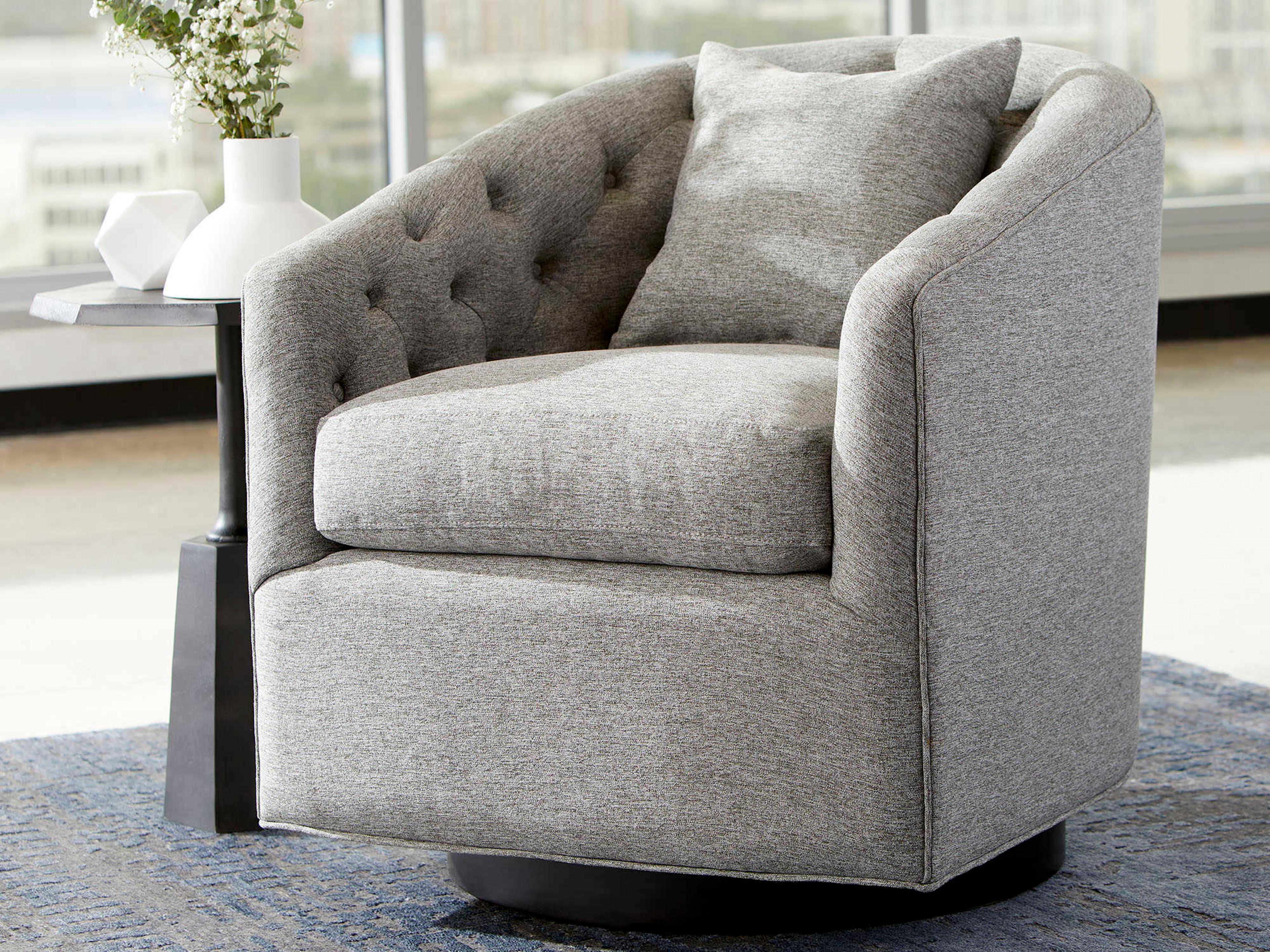 Cyan Design Swivel Gray Fabric Accent Chair
