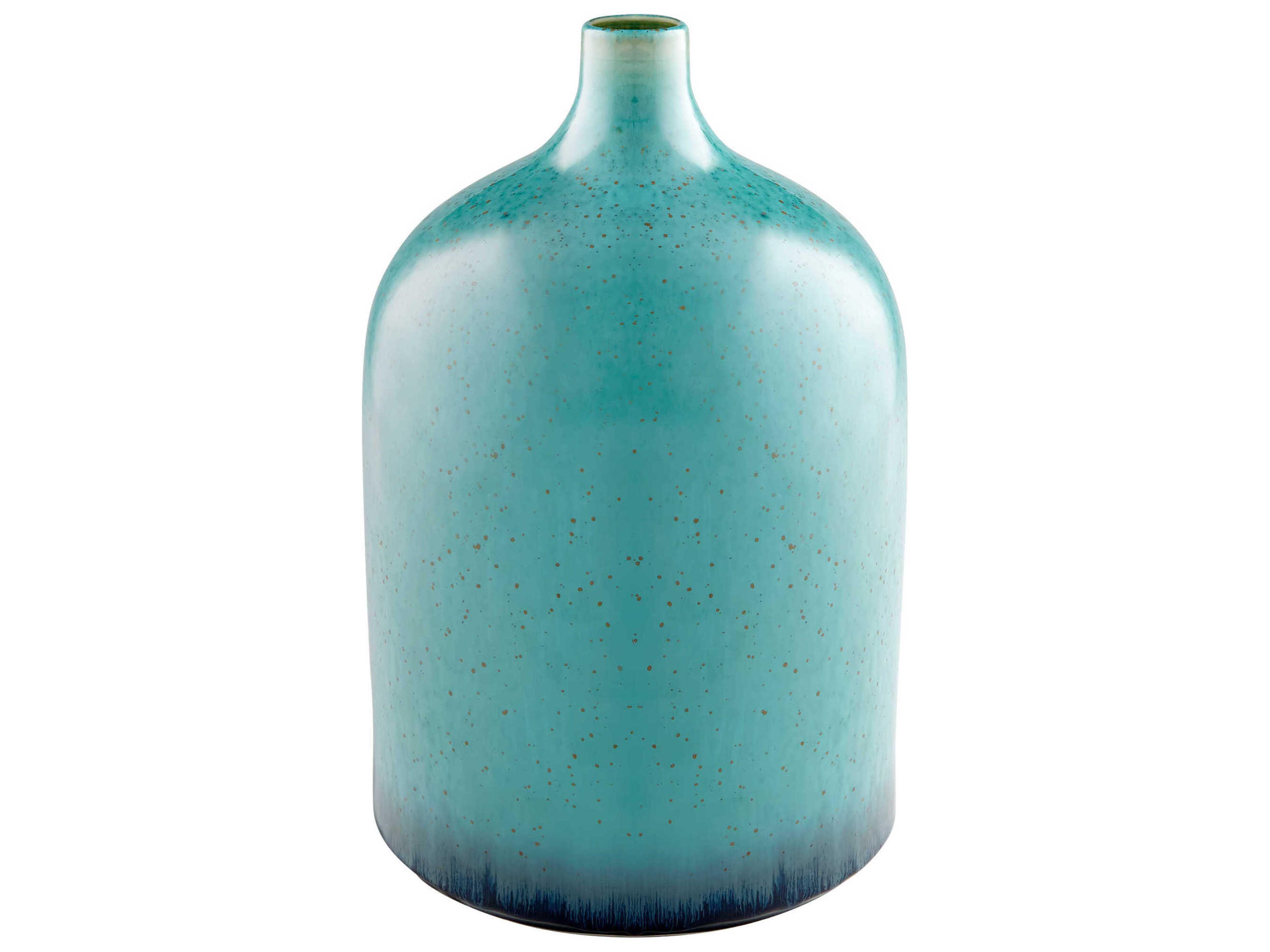 Cyan Design Native Gloss Turquoise Glaze 15" High Vase