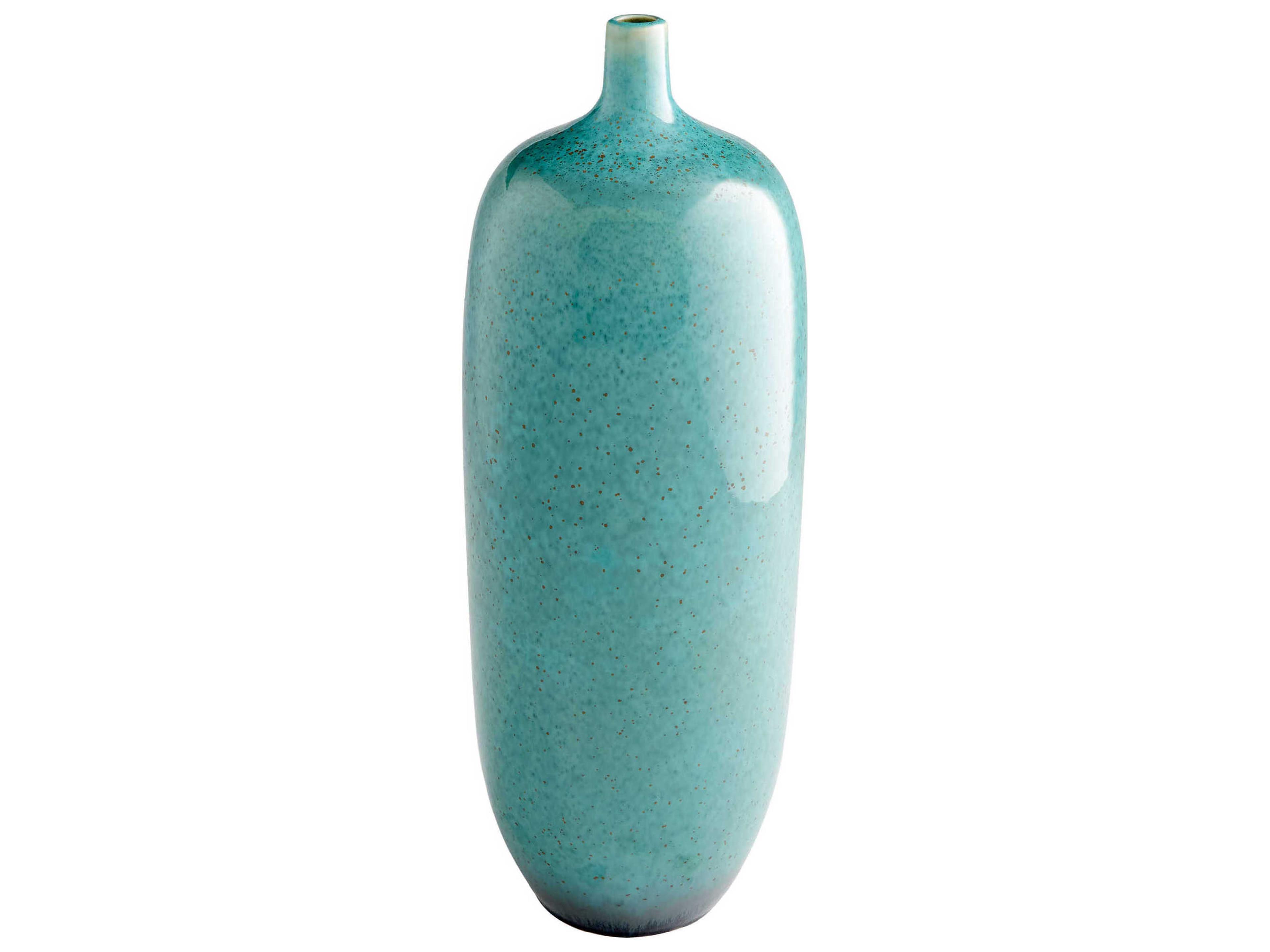 Native Gloss Turquoise Glaze 22" High Vase