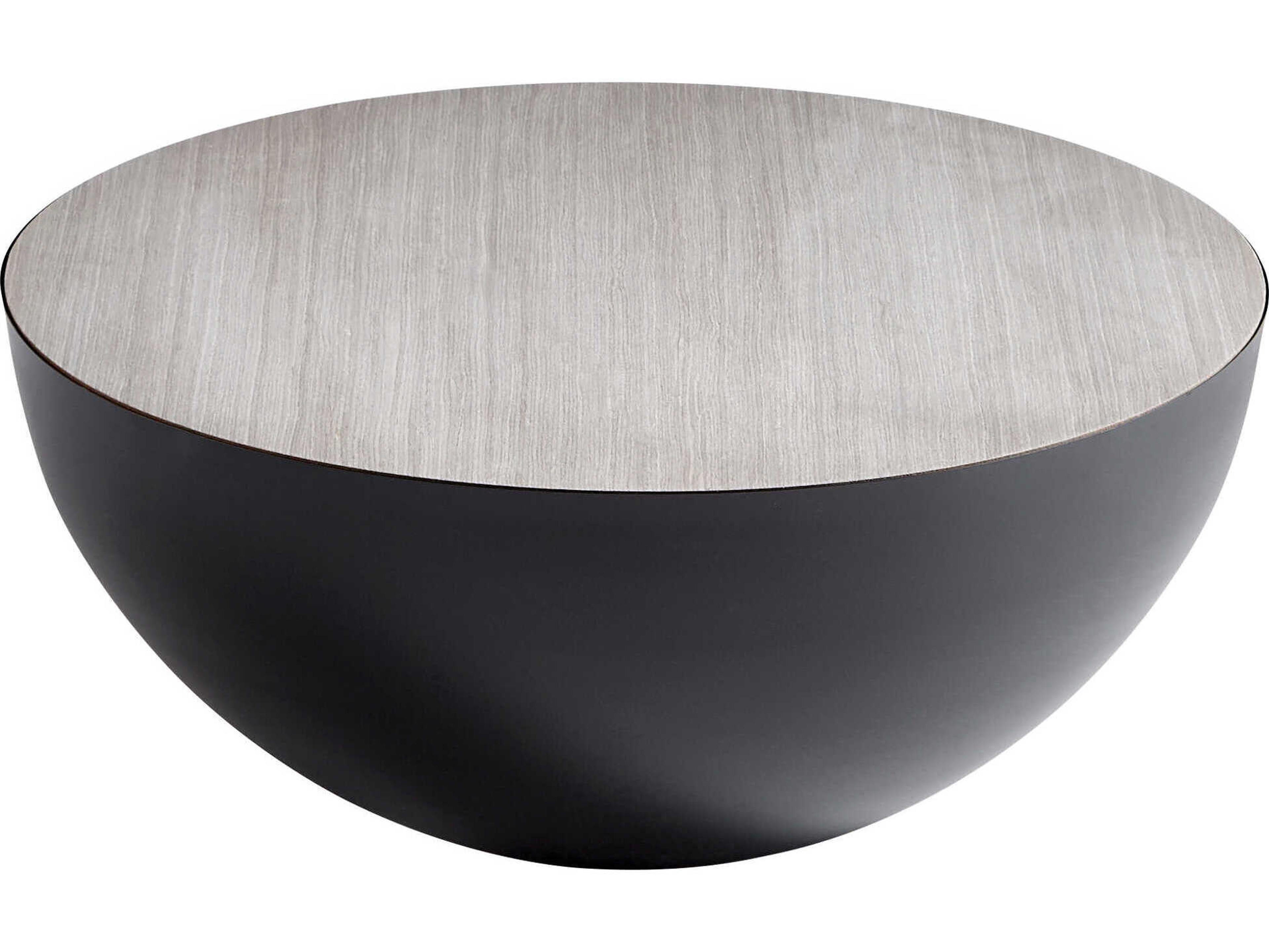Round Wood Graphite Coffee Table