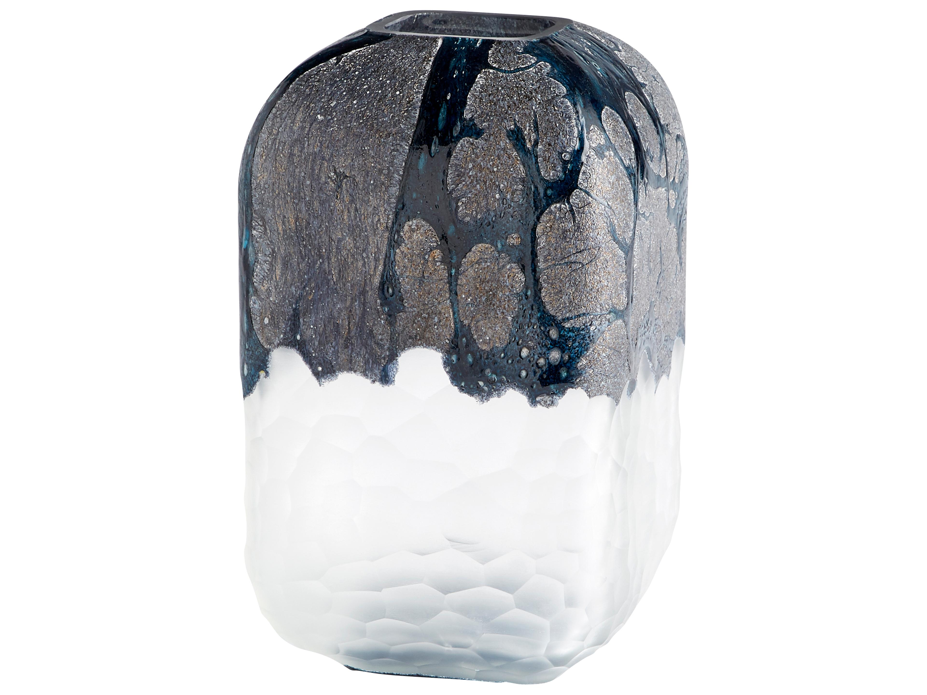 Bosco Blue / White 11" High Vase