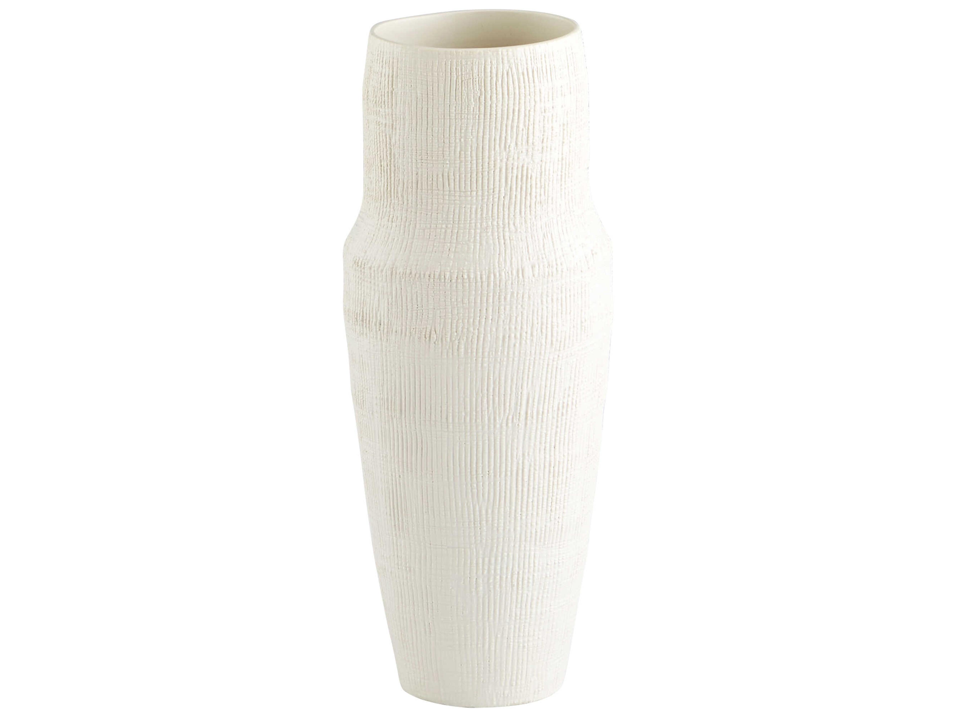Leela White 14" High Vase