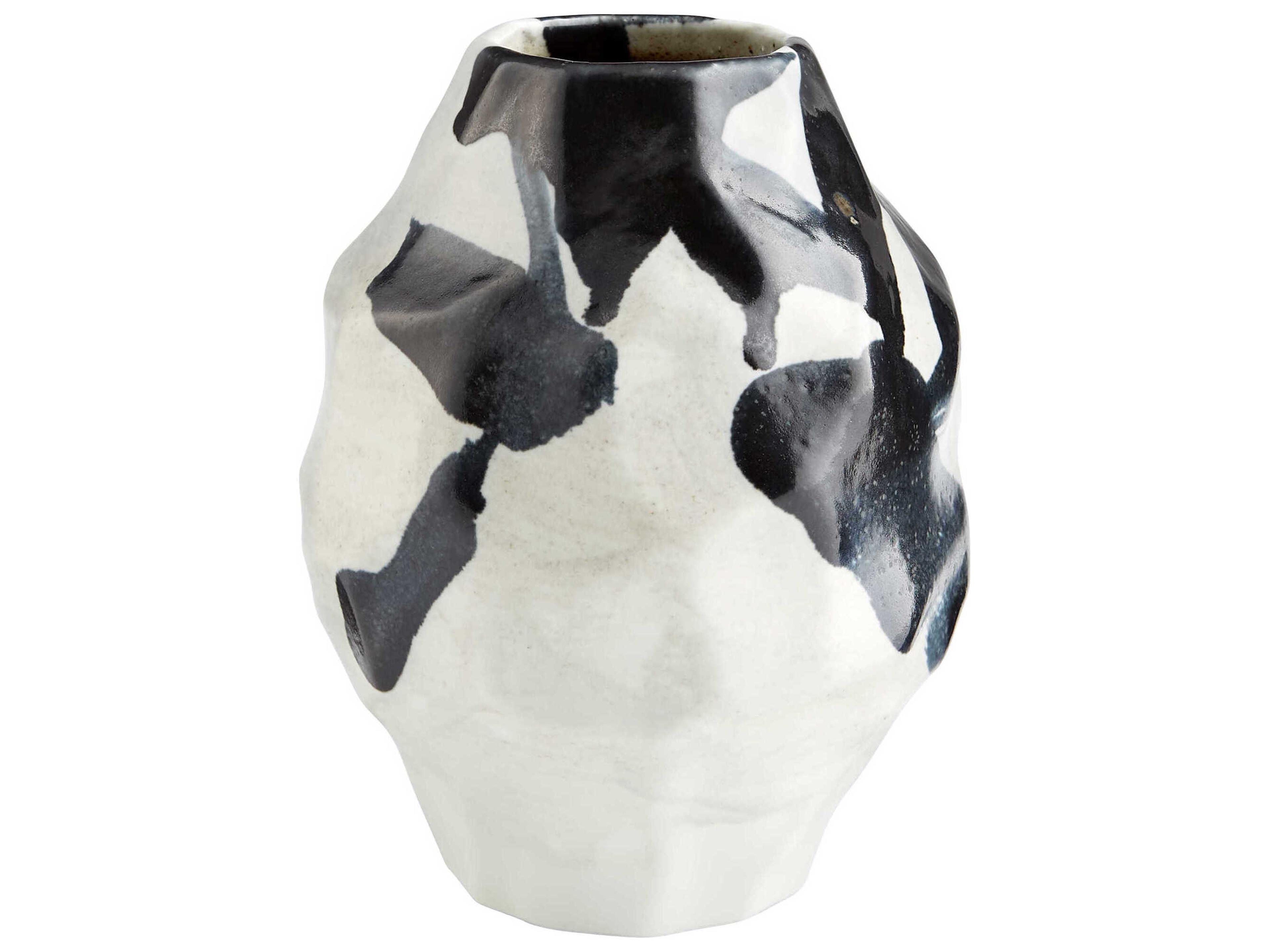 Mod Black / White Vase