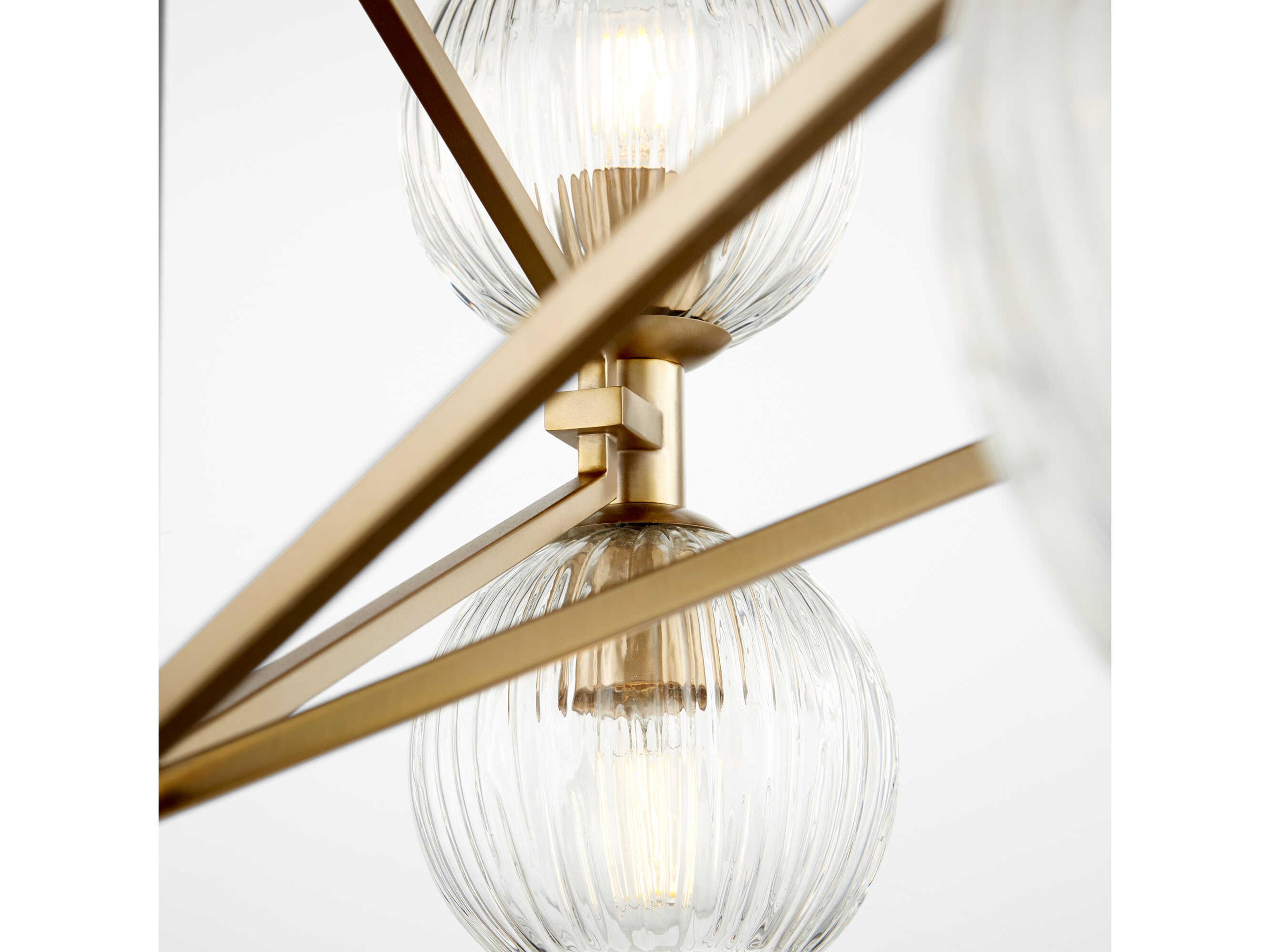 Cyan Design 12-Light Aged Brass Glass Globe Chandelier