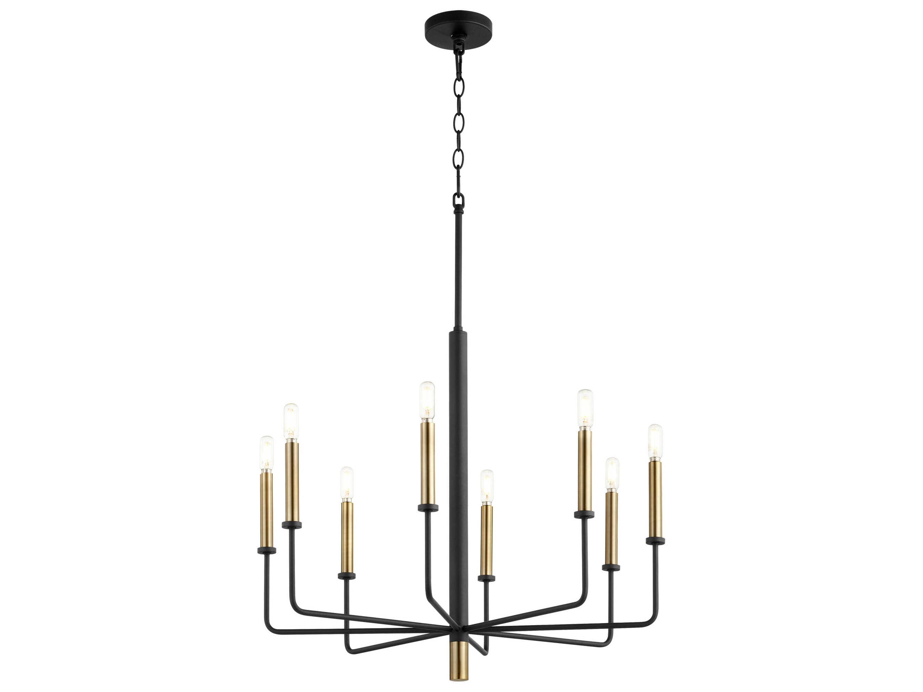 Cyan Design 8-Light Noir Aged Brass Black Candelabra Chandelier