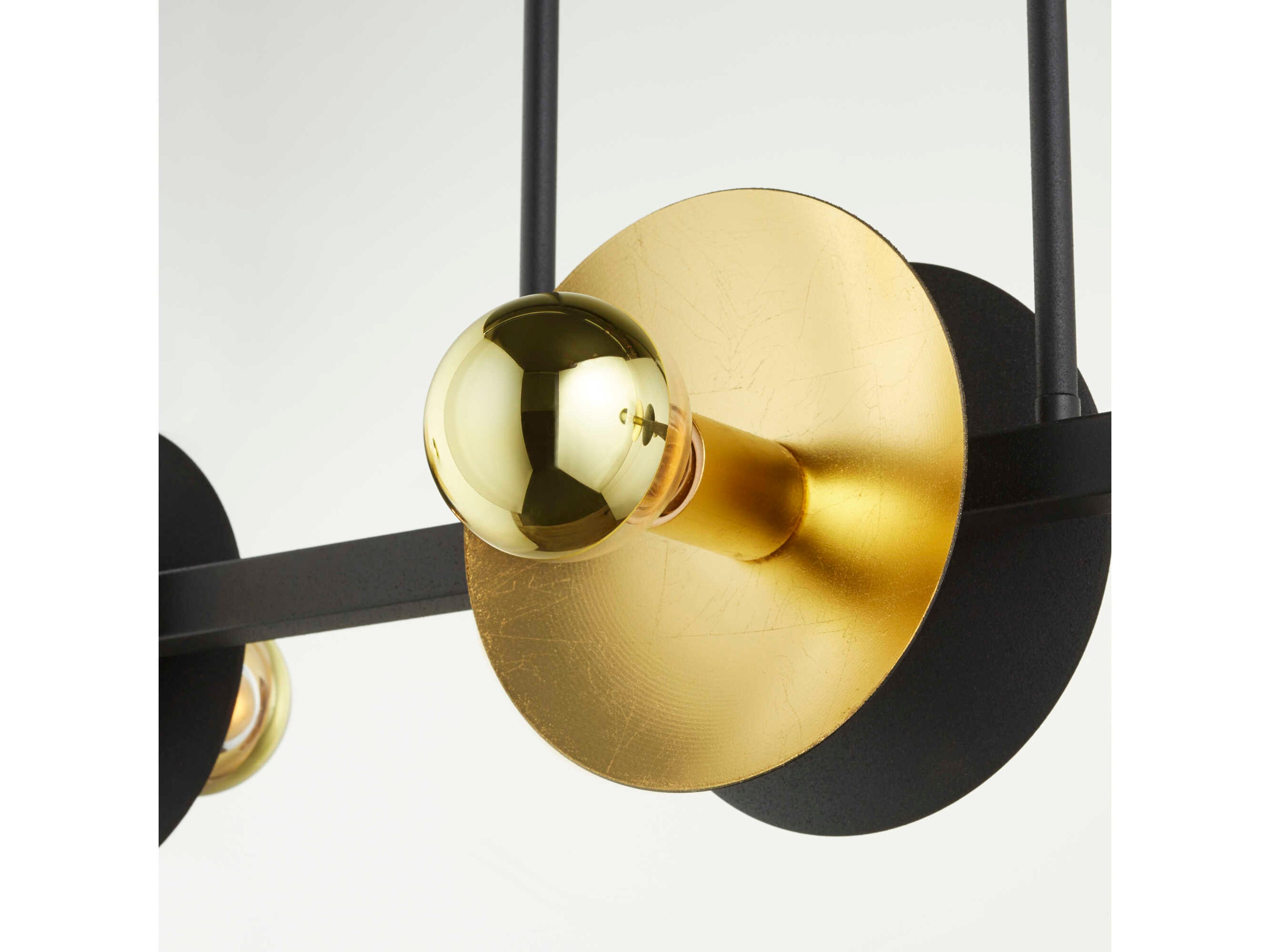 Cyan Design 6-Light Noir Gold Leaf Black Linear Island Pendant