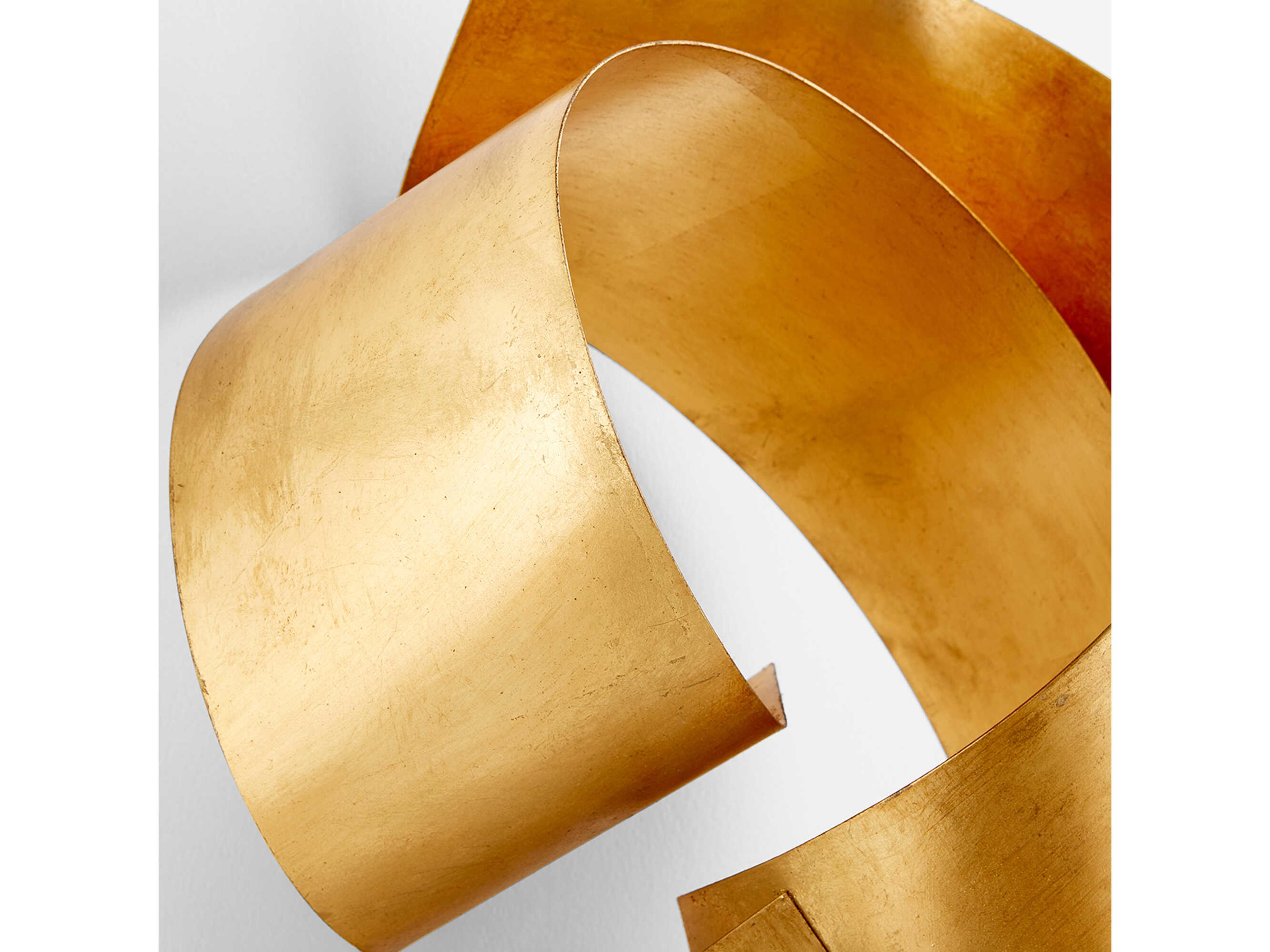 Cyan Design Ribbons Gold Leaf Sculpture
