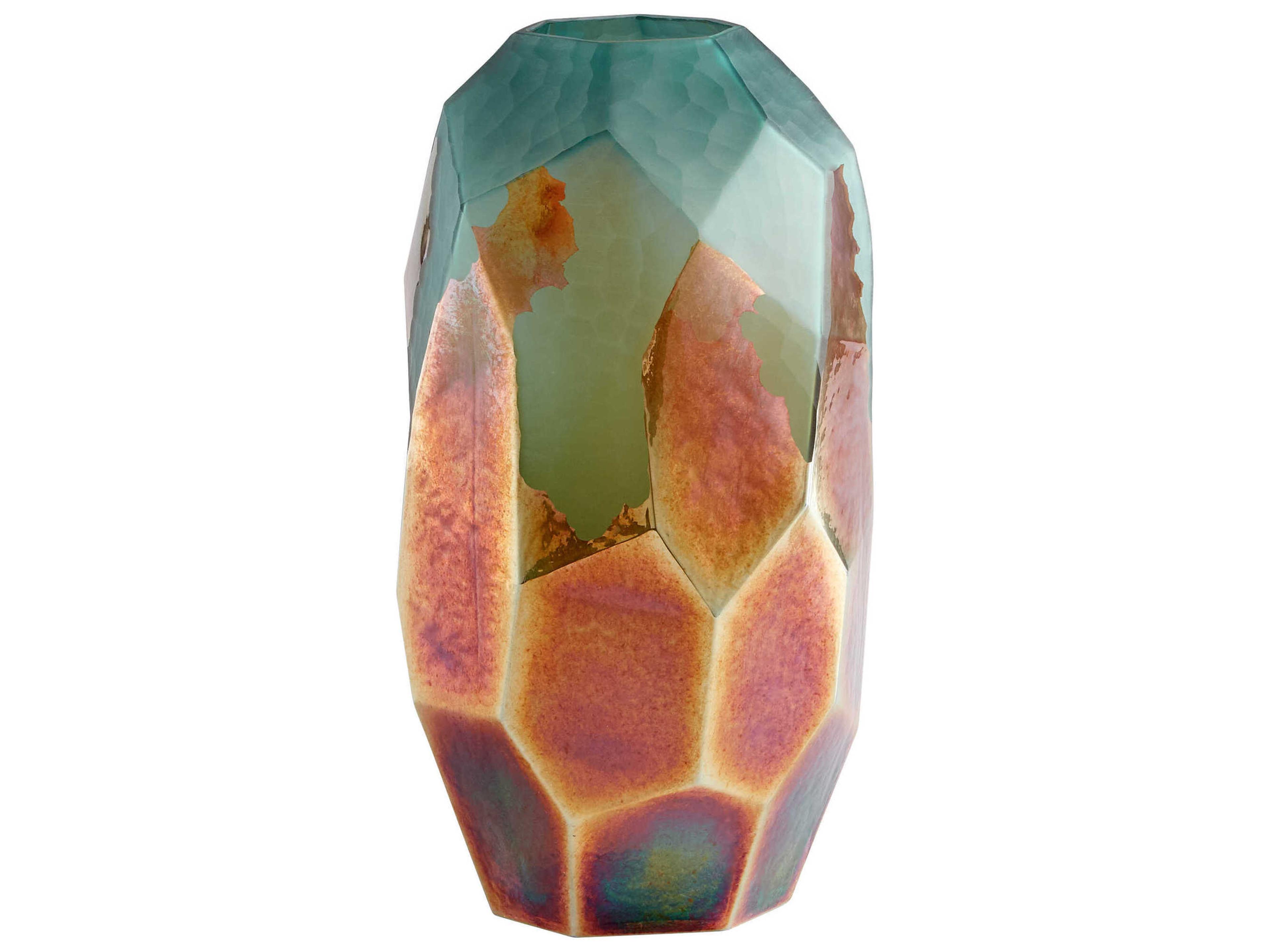 Roca Verde Green / Gold 14" High Vase