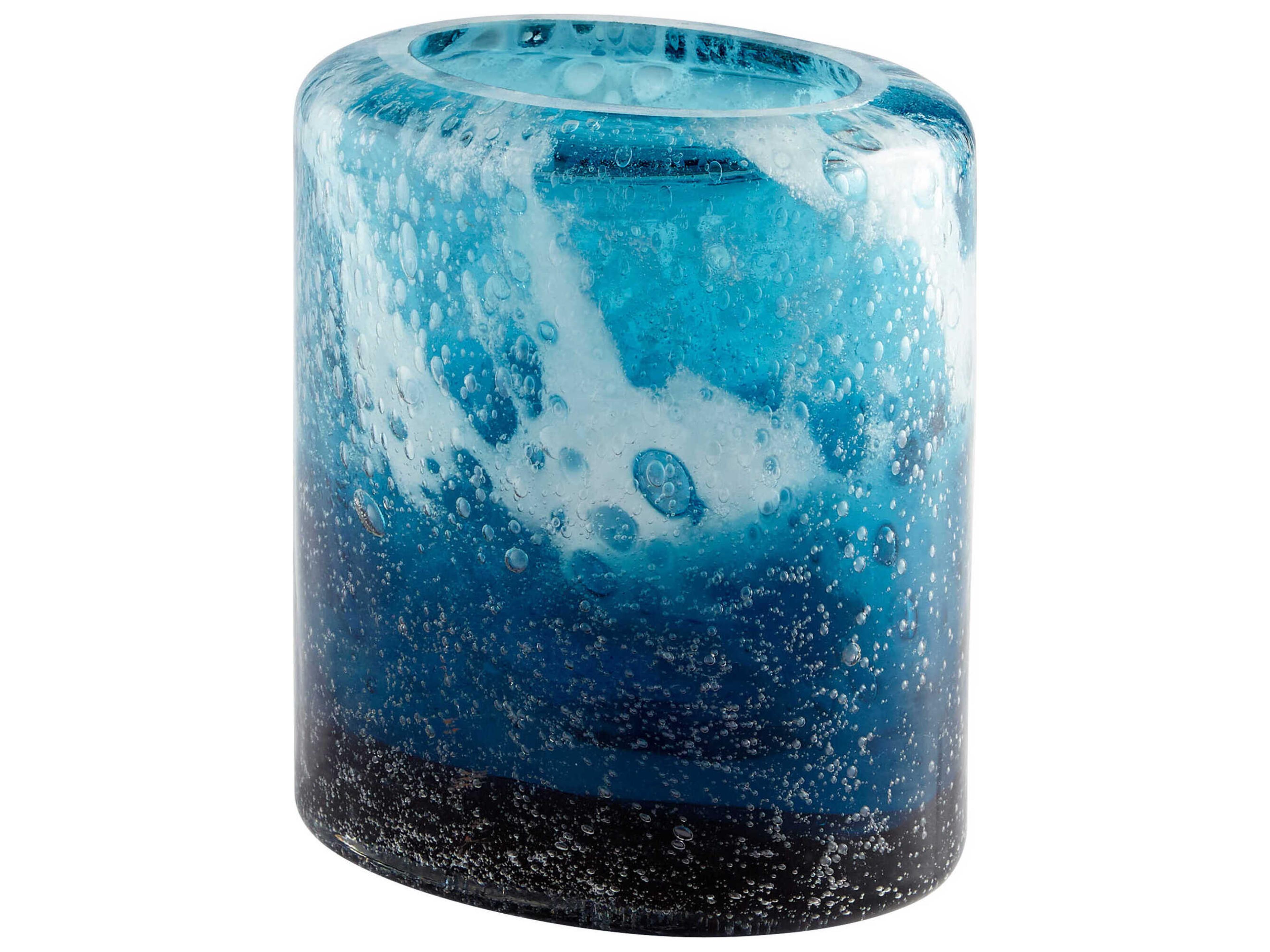 Spruzzo Blue 8" High Vase