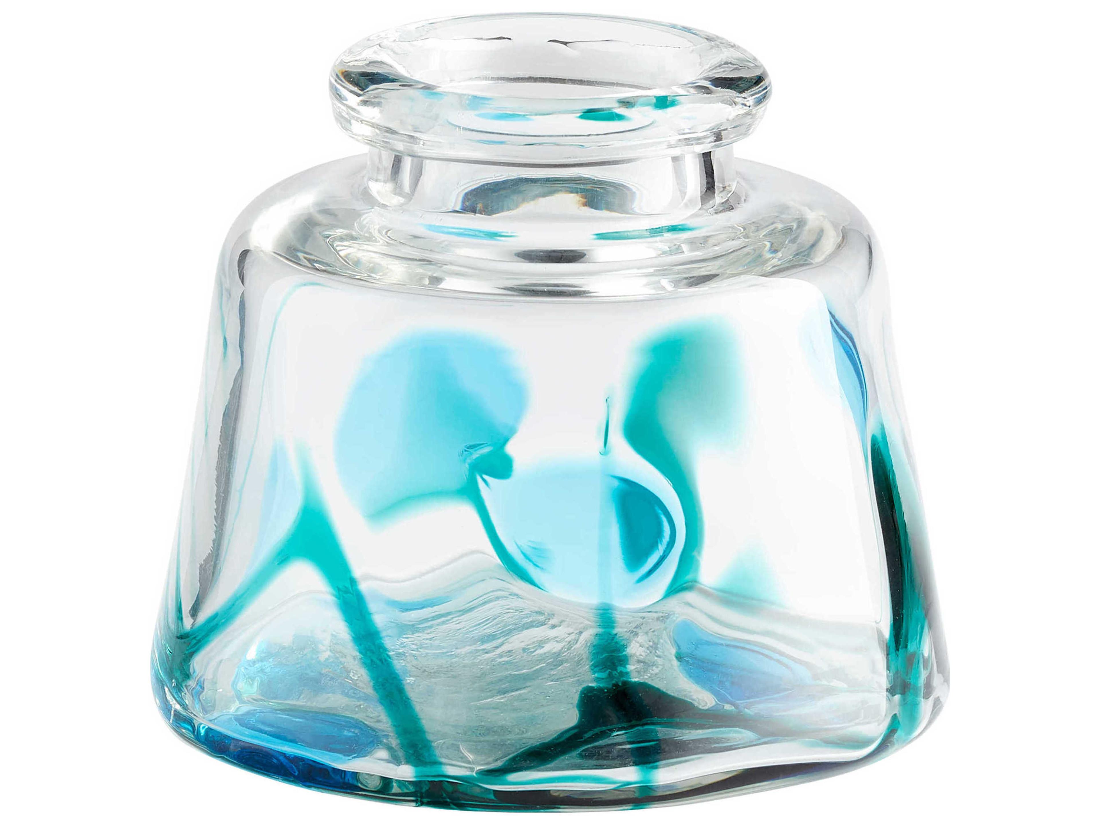 Tahoe Blue / Clear 8" High Vase