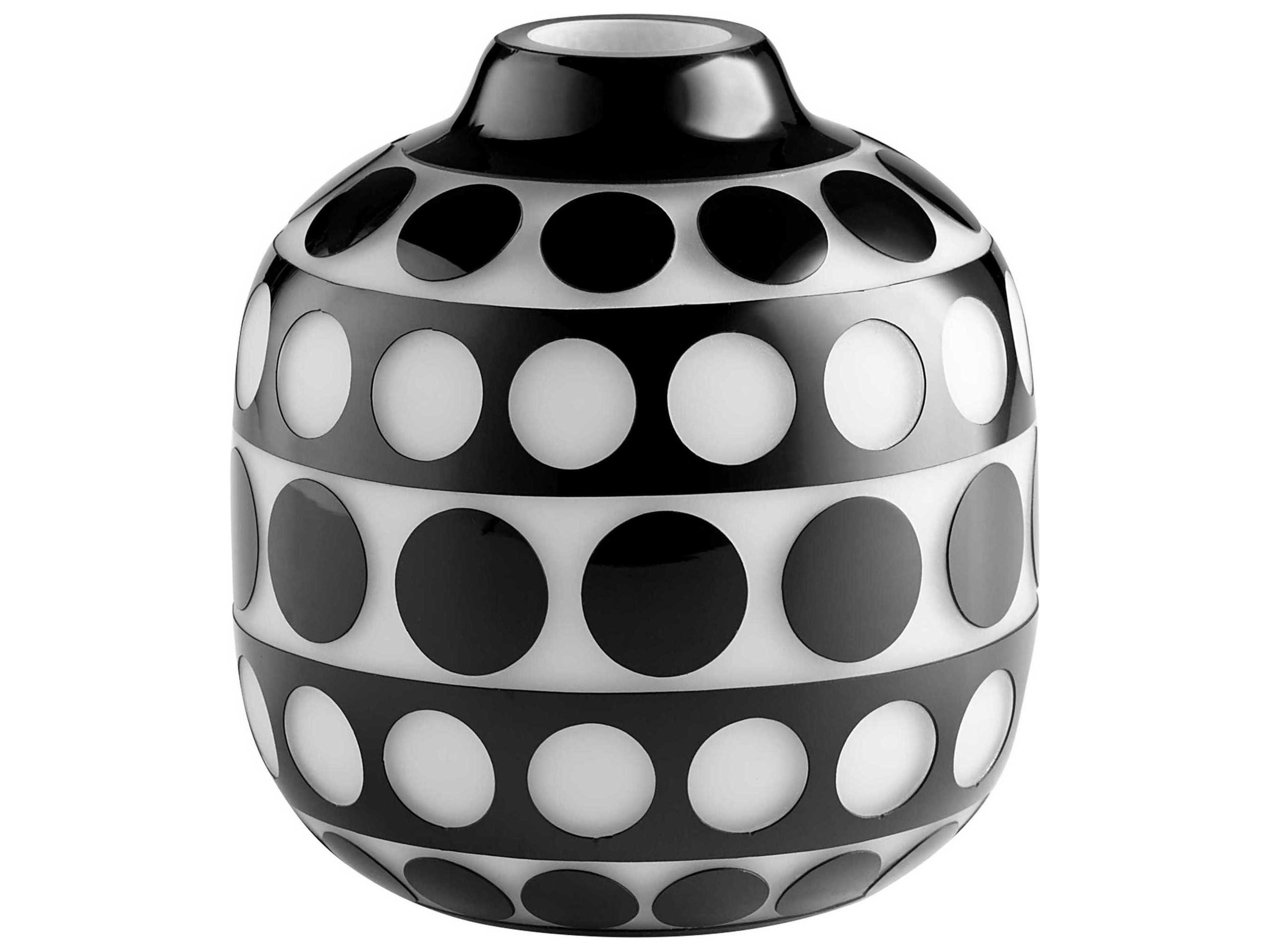 Petroglyph Black / White 8" High Vase
