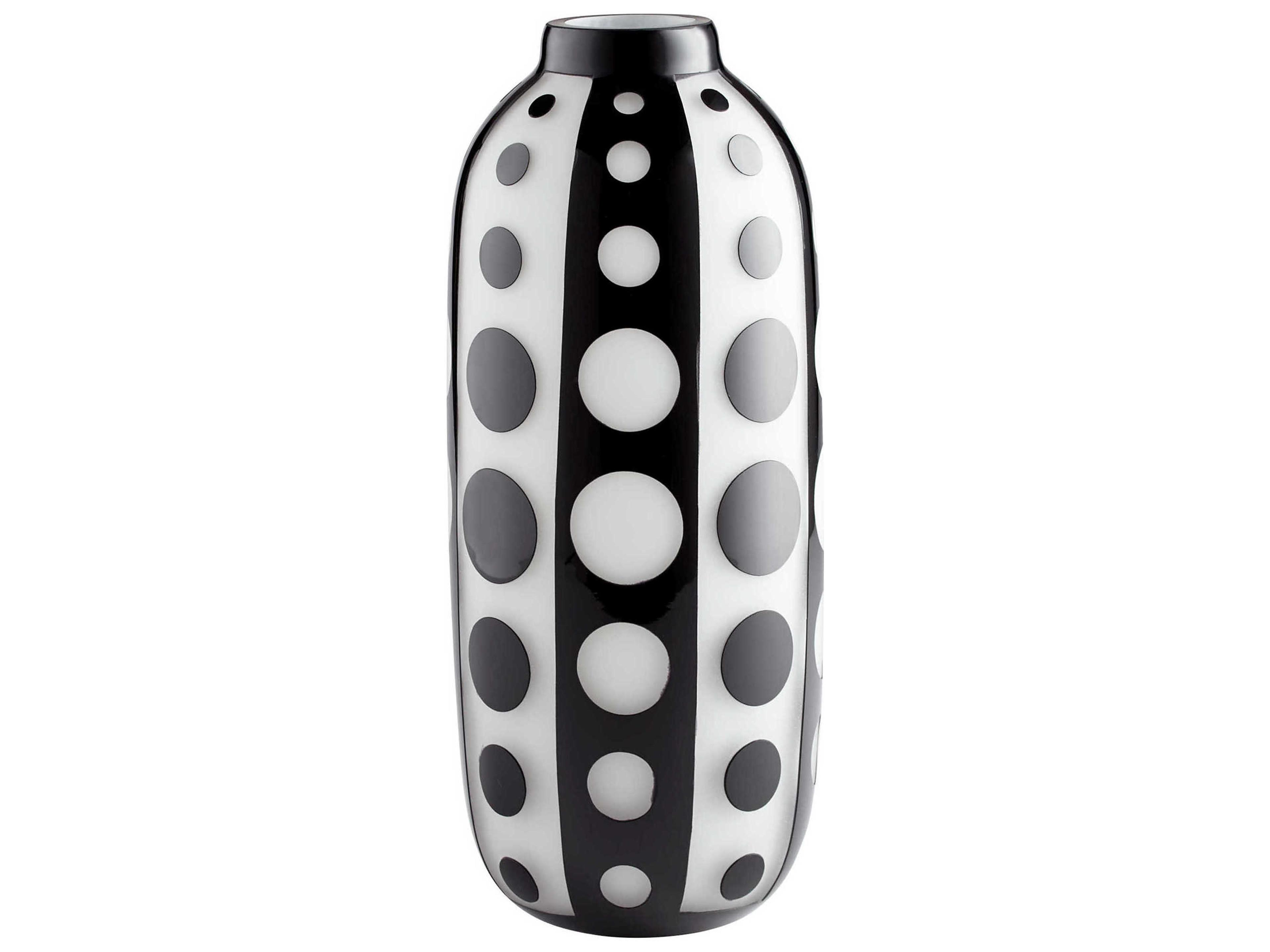 Petroglyph Black / White 16" High Vase