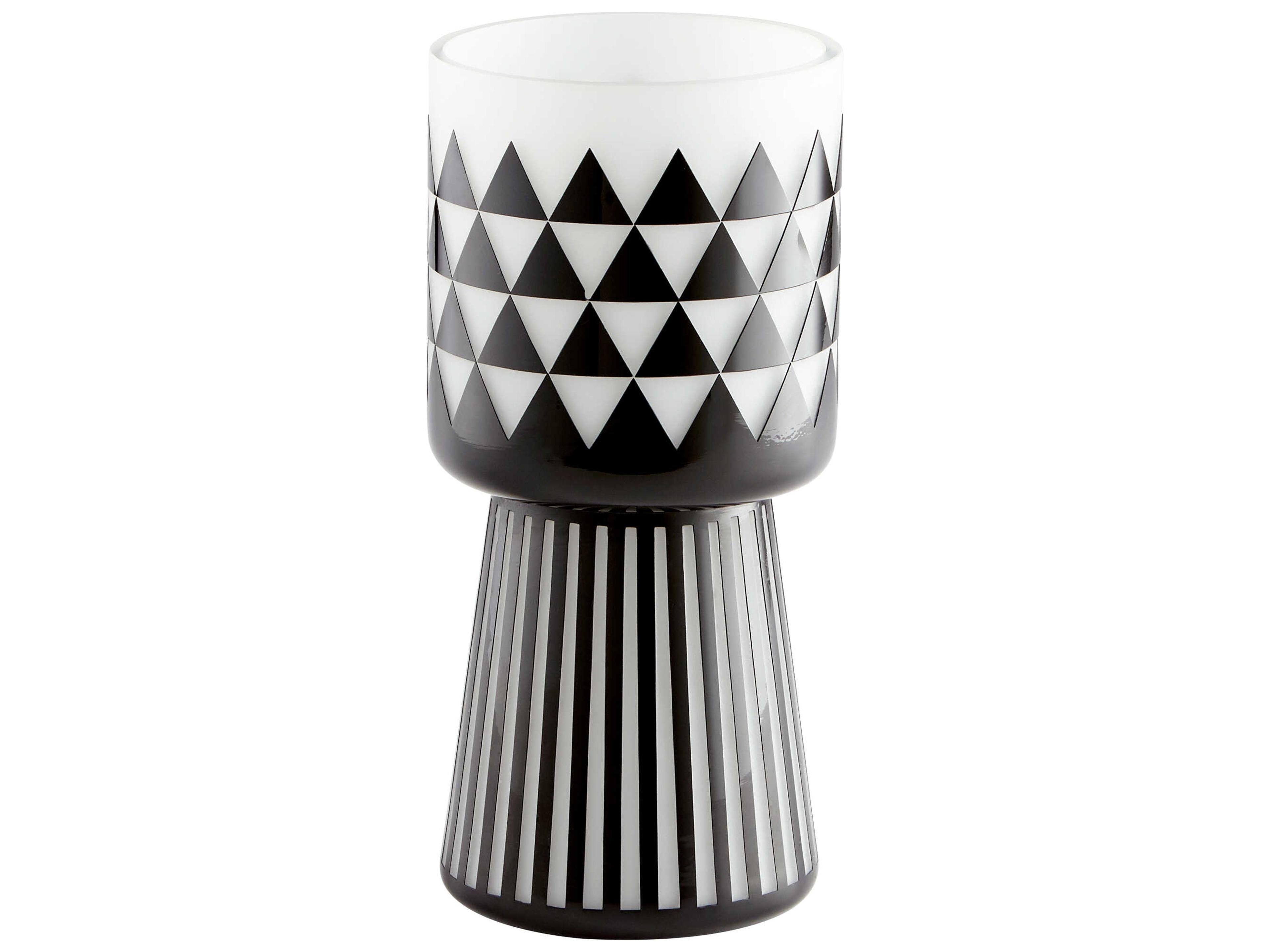 Vector Black / White 12" High Vase