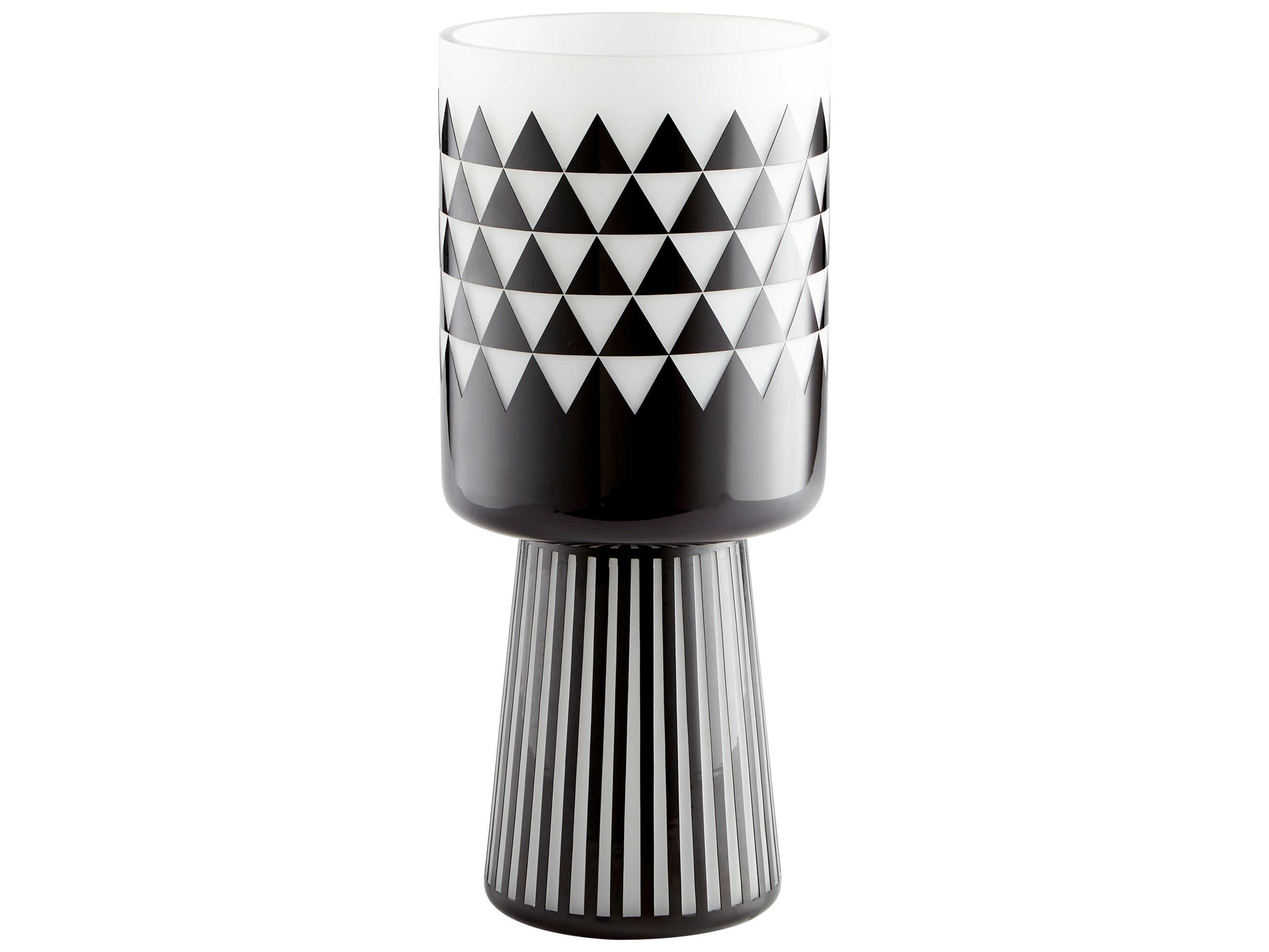 Vector Black / White 17" High Vase