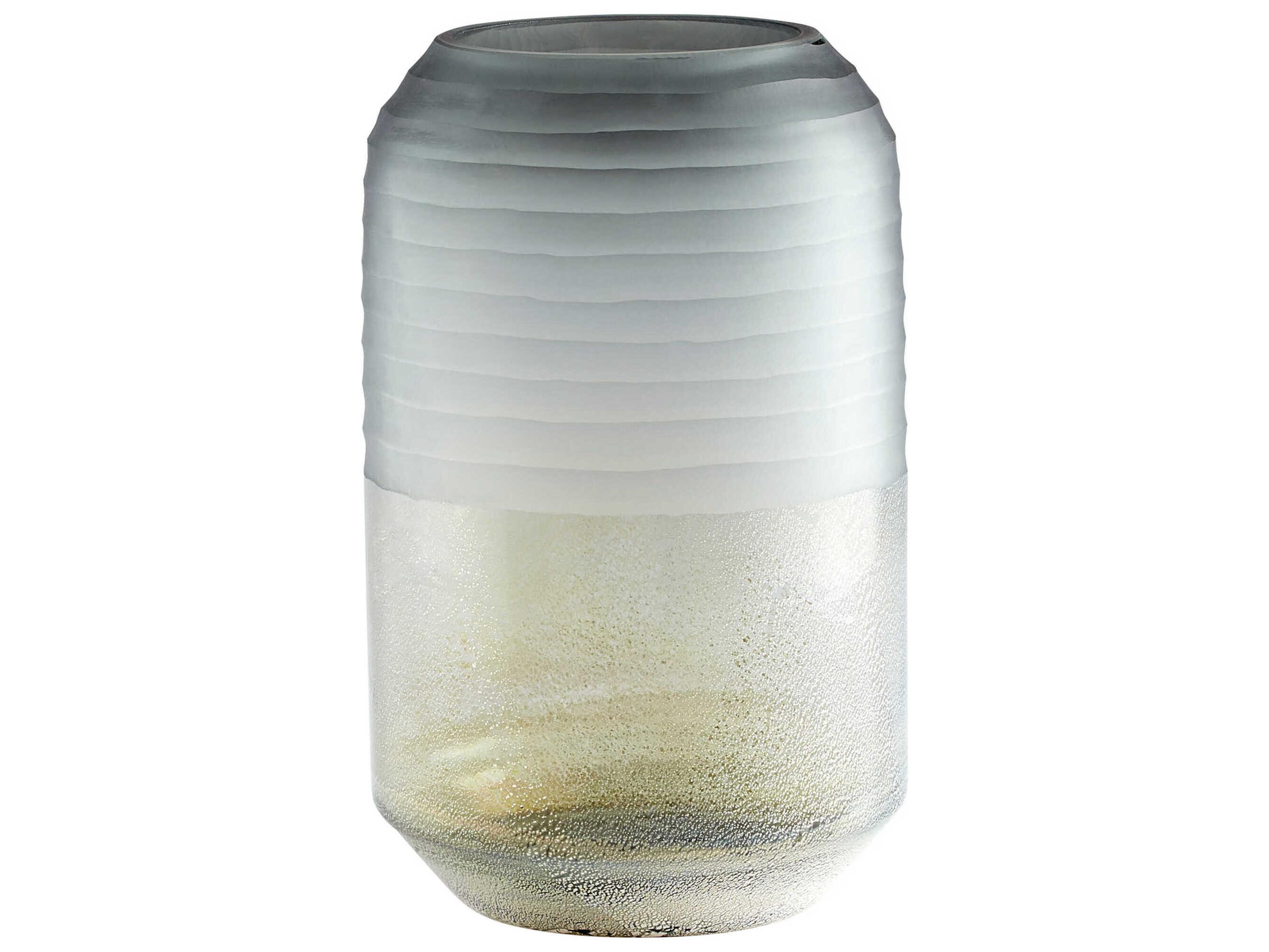 Alchemy Grey / Guilded Silver 13" High Vase