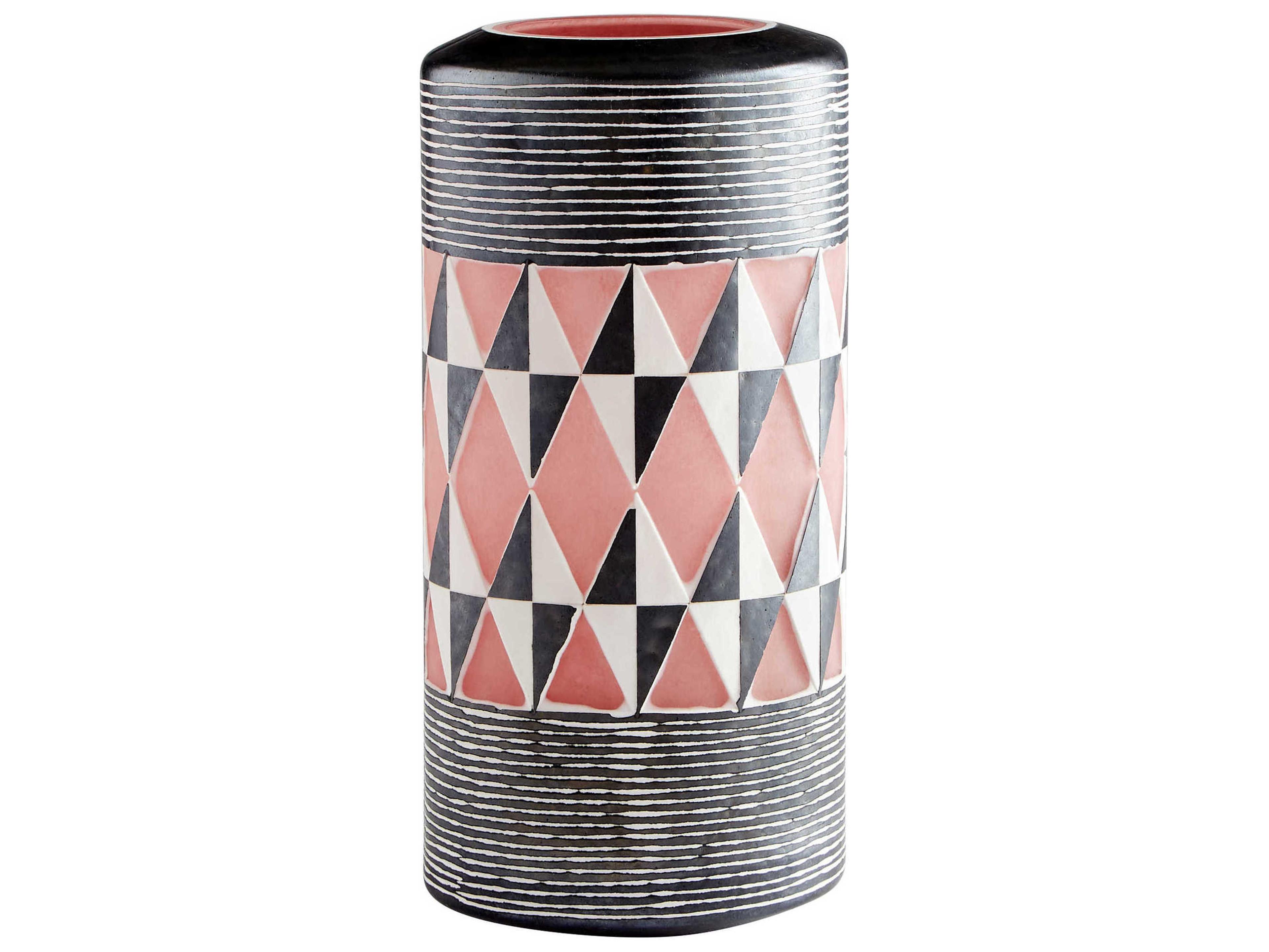 Mesa Black / White 16" High Vase