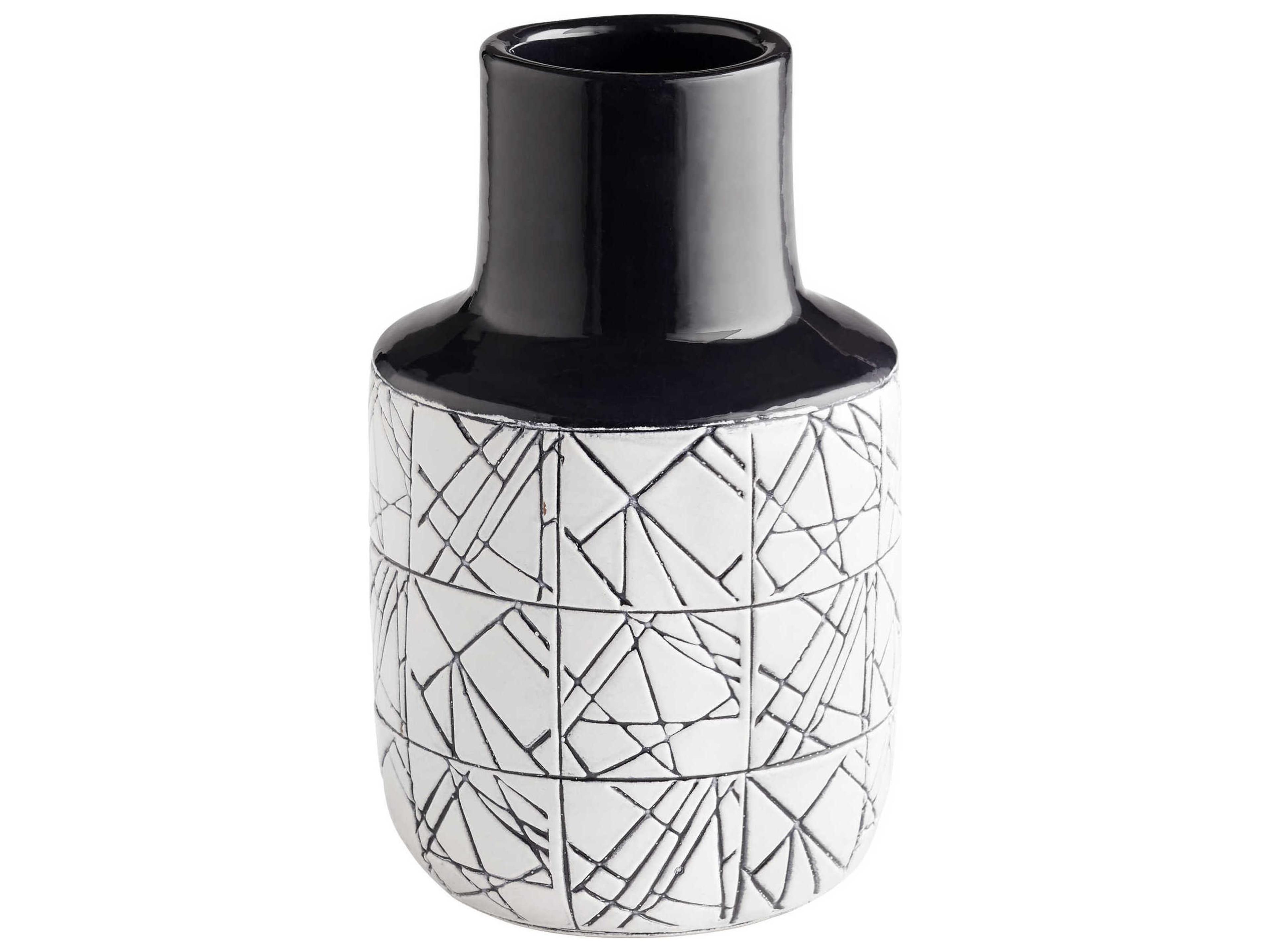 Cyan Design Dark Zenith Blue / White 12" High Vase