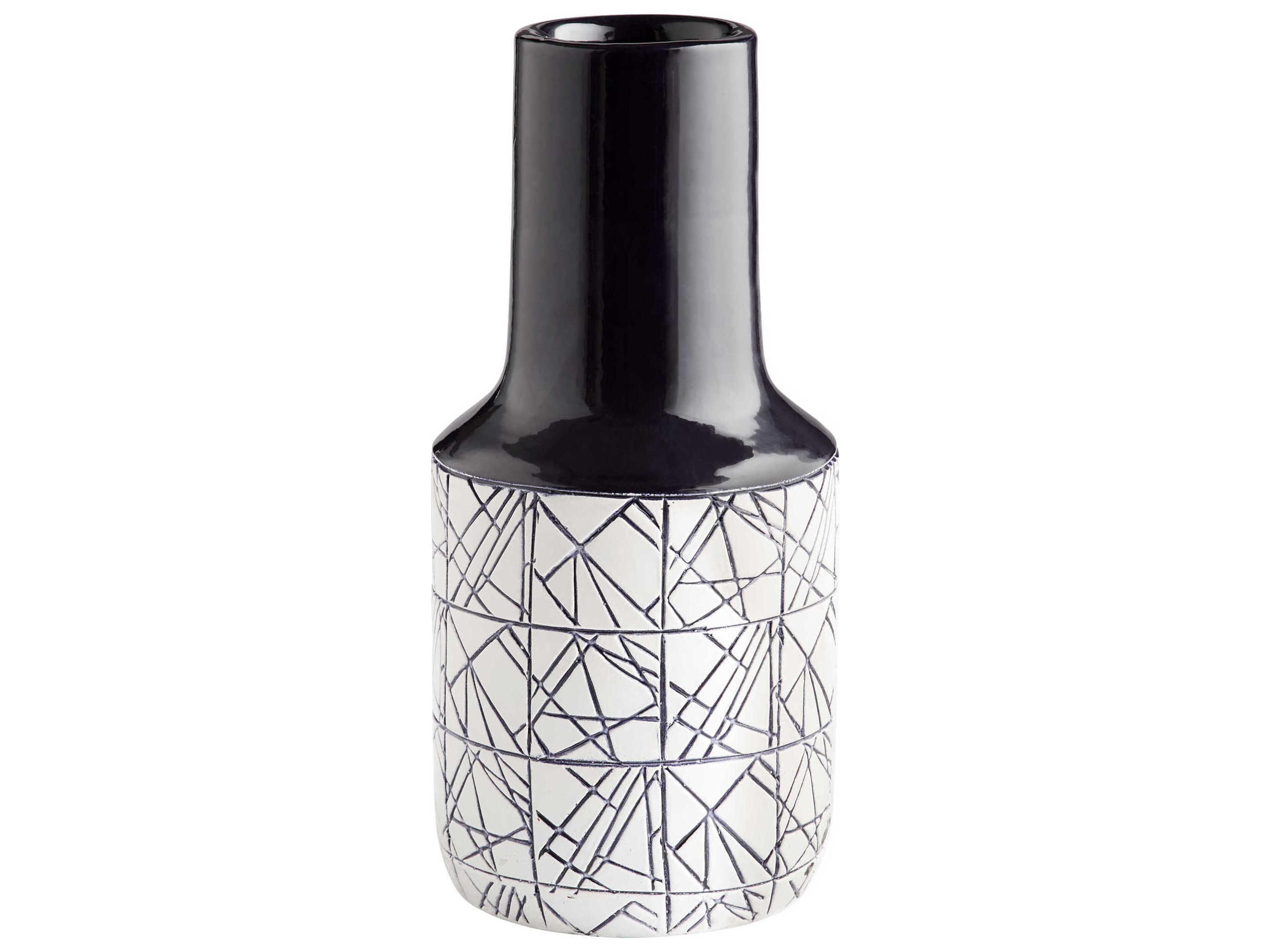 Cyan Design Dark Zenith Blue / White 16" High Vase