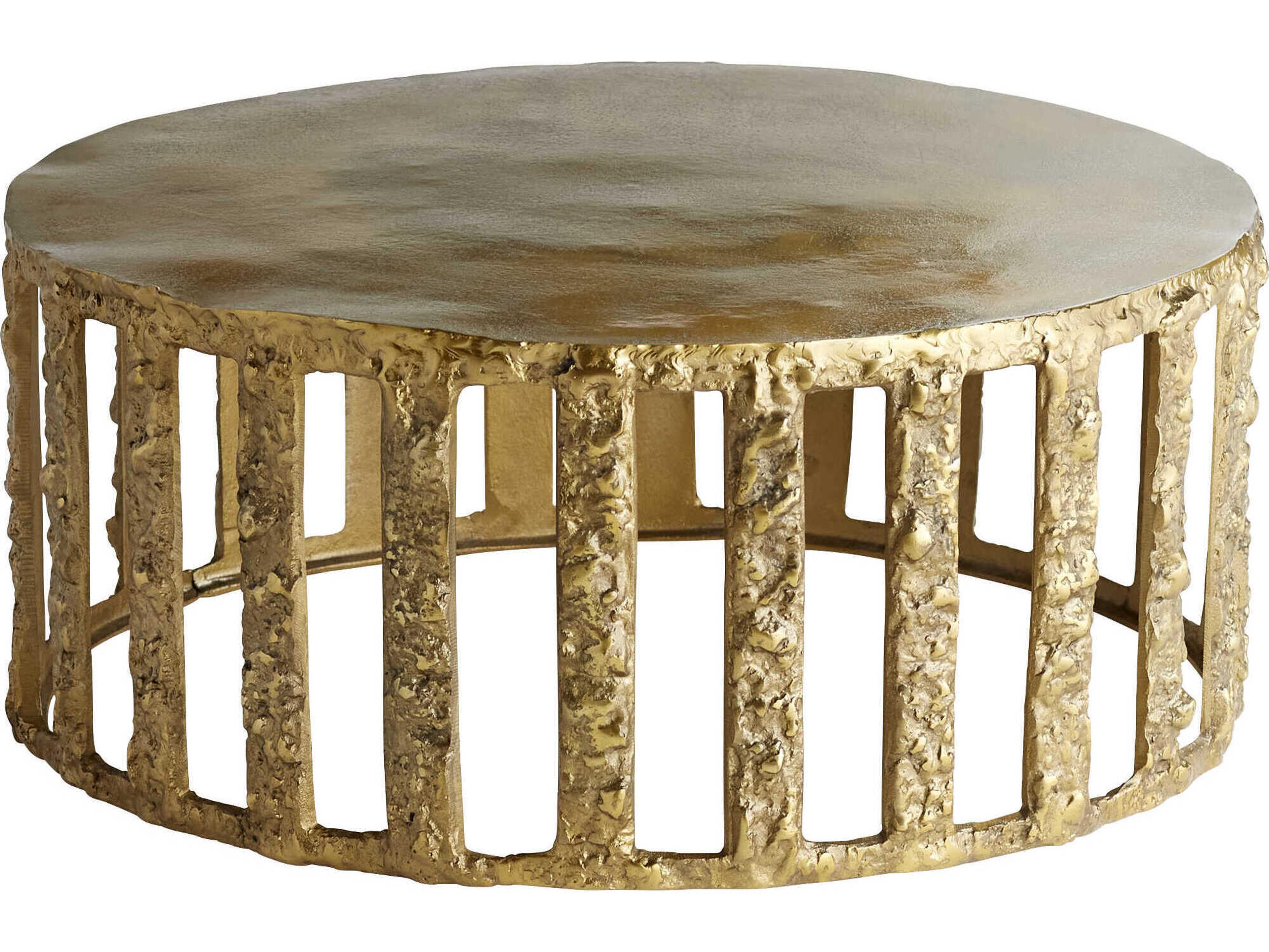 Round Metal Gold Coffee Table