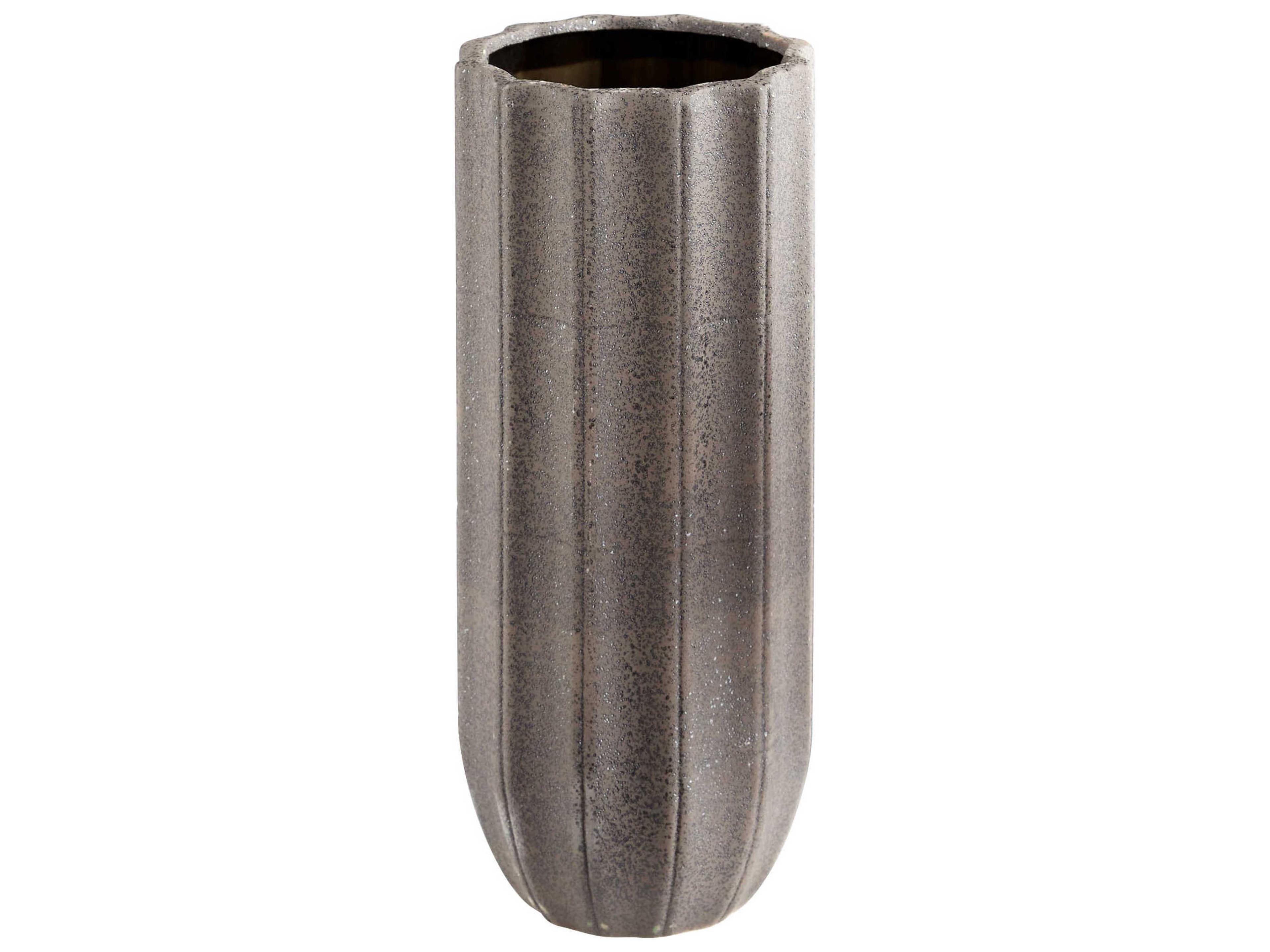 Brutalist Grey 17" High Vase